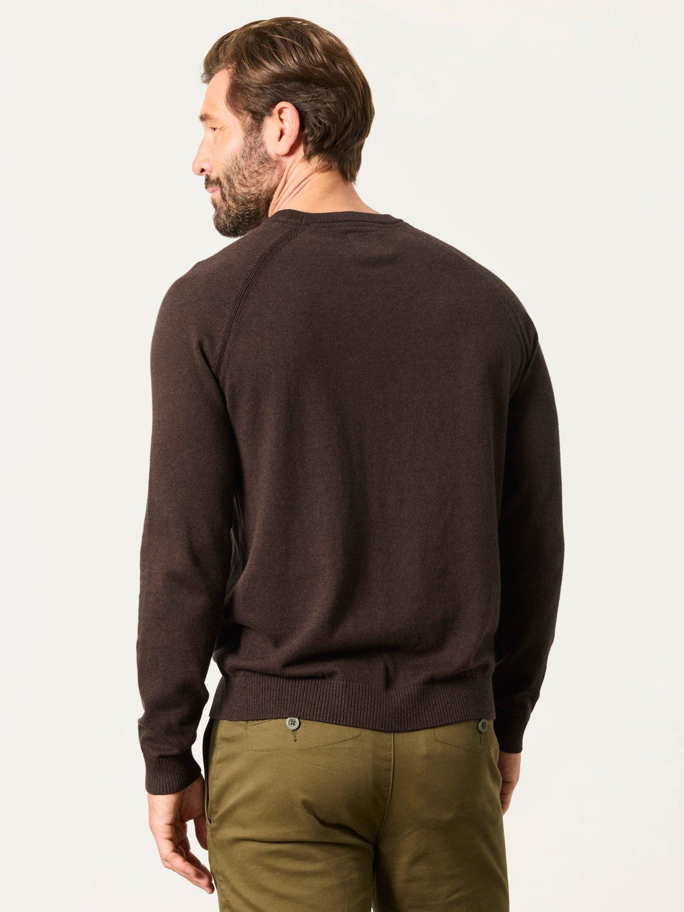 Image 2 of 6 of FatFace Mens Crew Neck Marl Knit Jumper - Brown