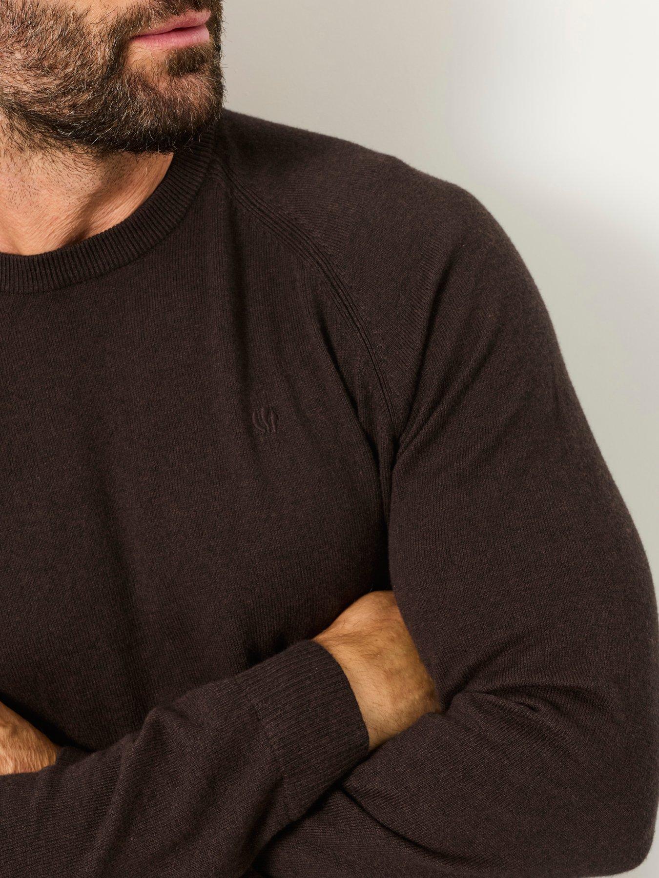 Image 5 of 6 of FatFace Mens Crew Neck Marl Knit Jumper - Brown