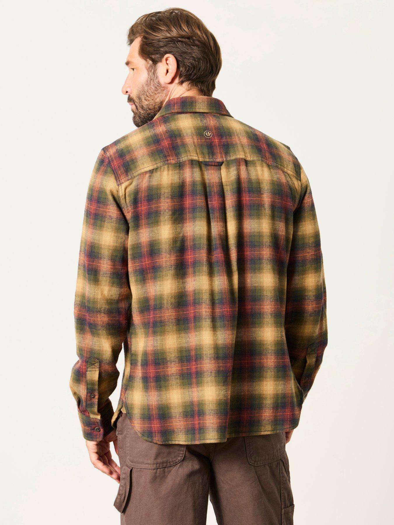 Image 2 of 6 of FatFace Mens Brushed Check Long Sleeve Shirt - Brown