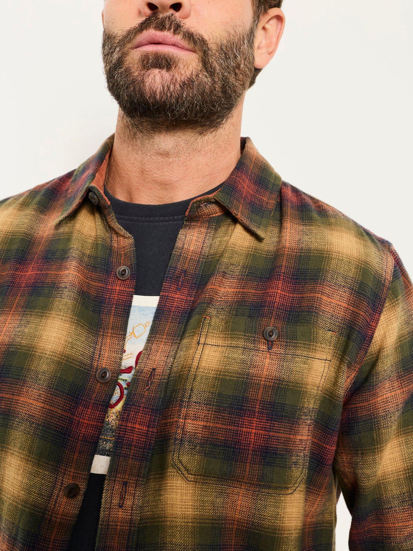 Image 5 of 6 of FatFace Mens Brushed Check Long Sleeve Shirt - Brown