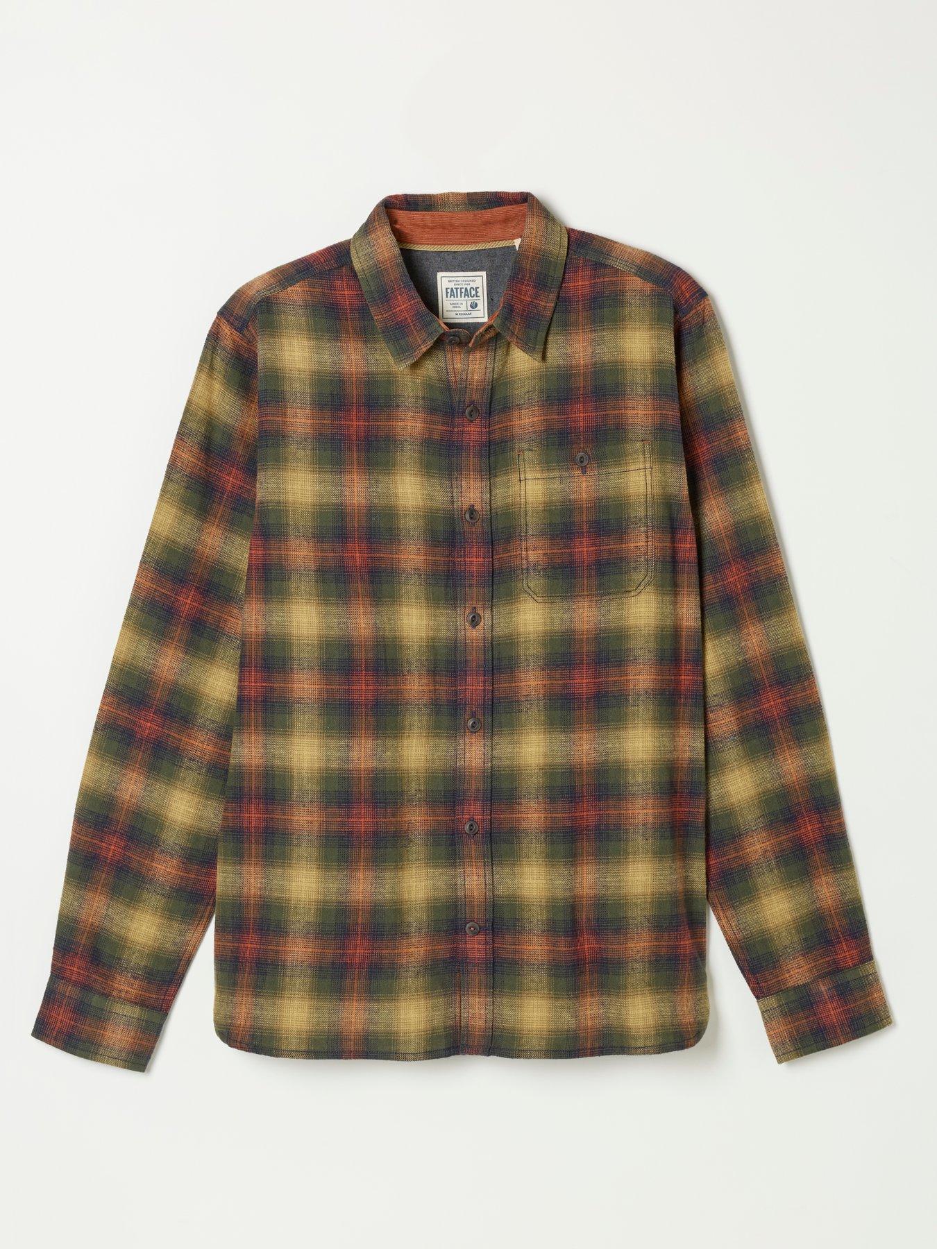 Image 6 of 6 of FatFace Mens Brushed Check Long Sleeve Shirt - Brown