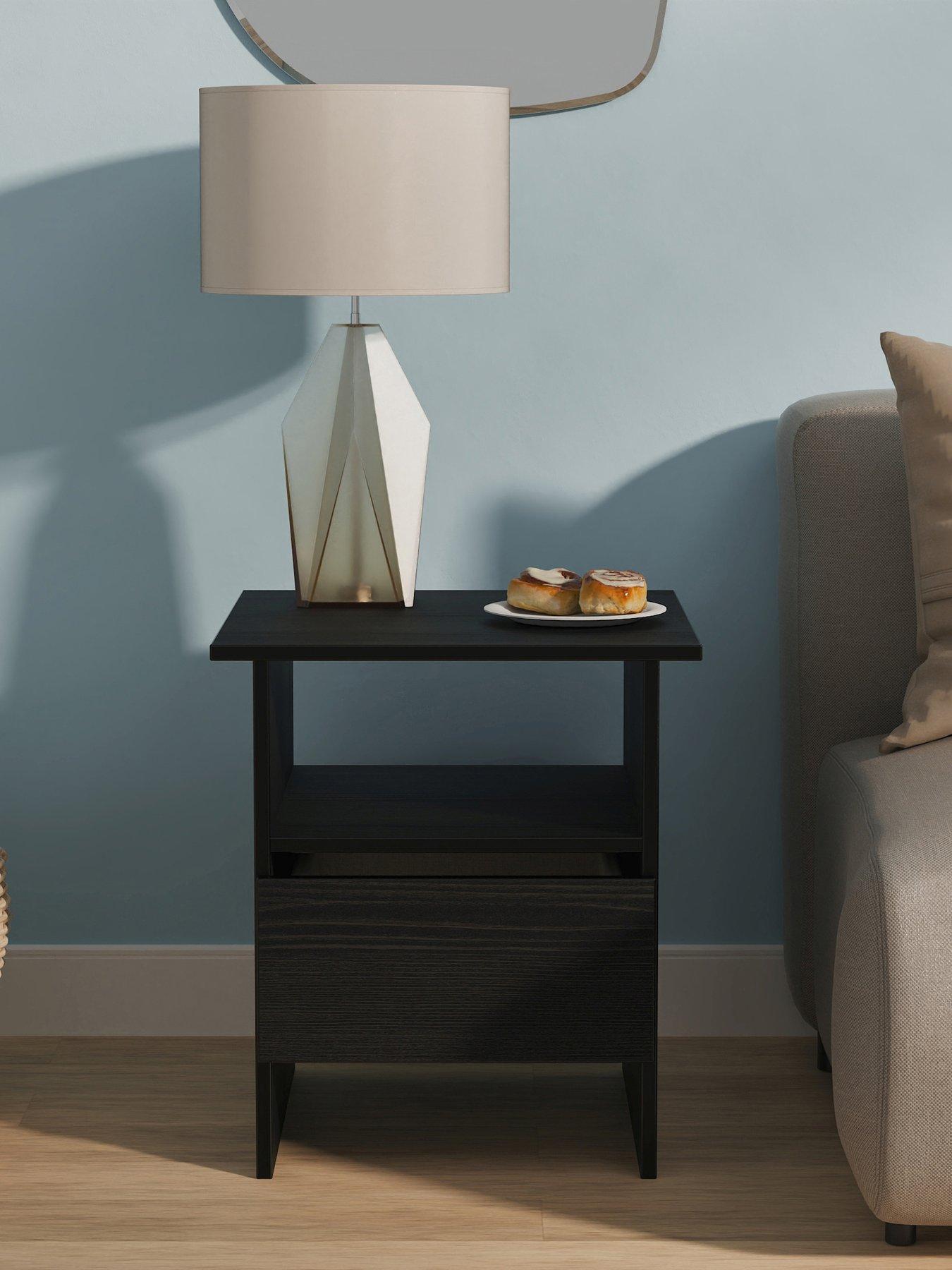 Image 1 of 6 of SWIFT Strata Bottom Drawer Lamp Table