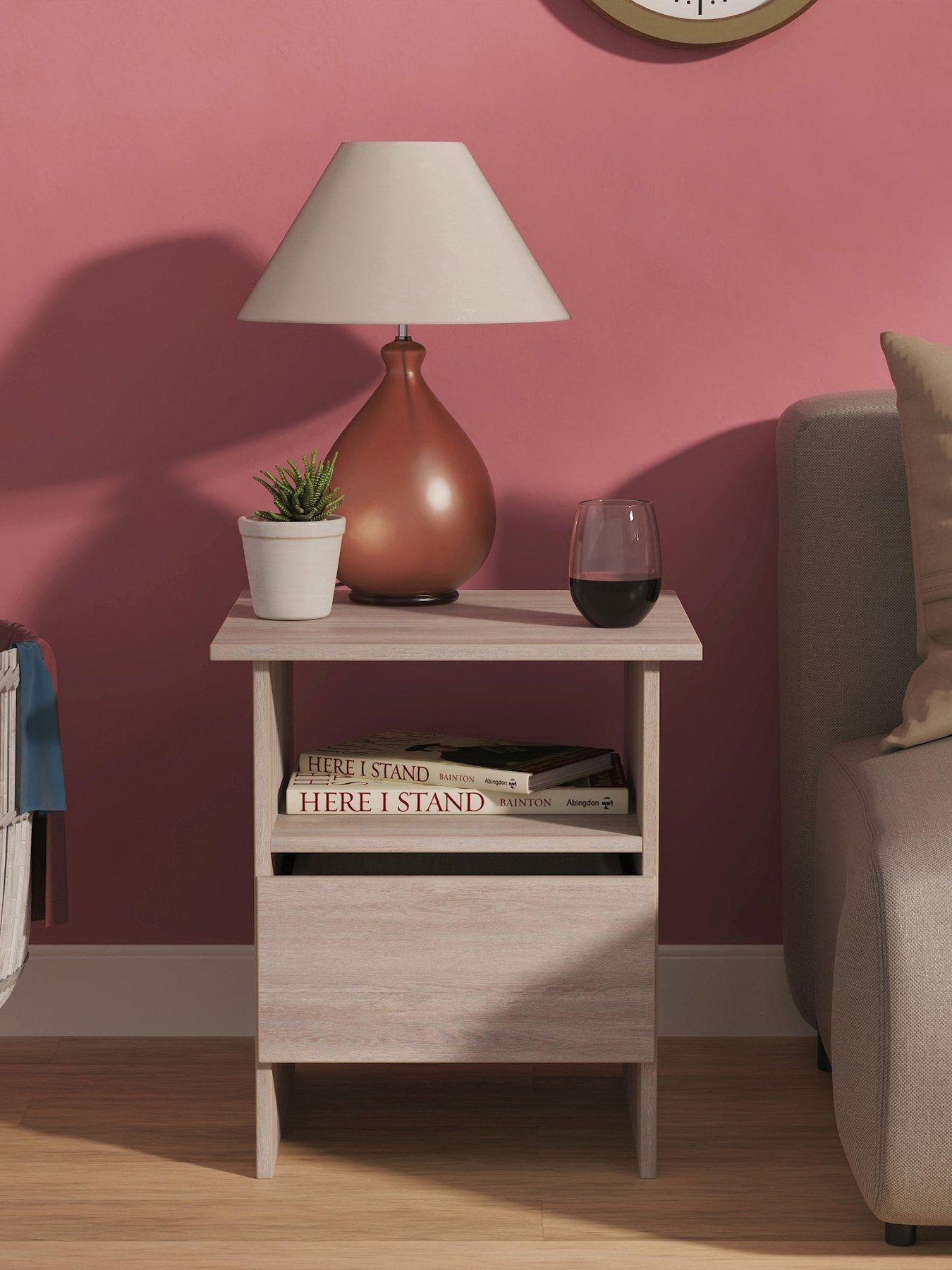 Image 1 of 6 of SWIFT Strata Bottom Drawer Lamp Table