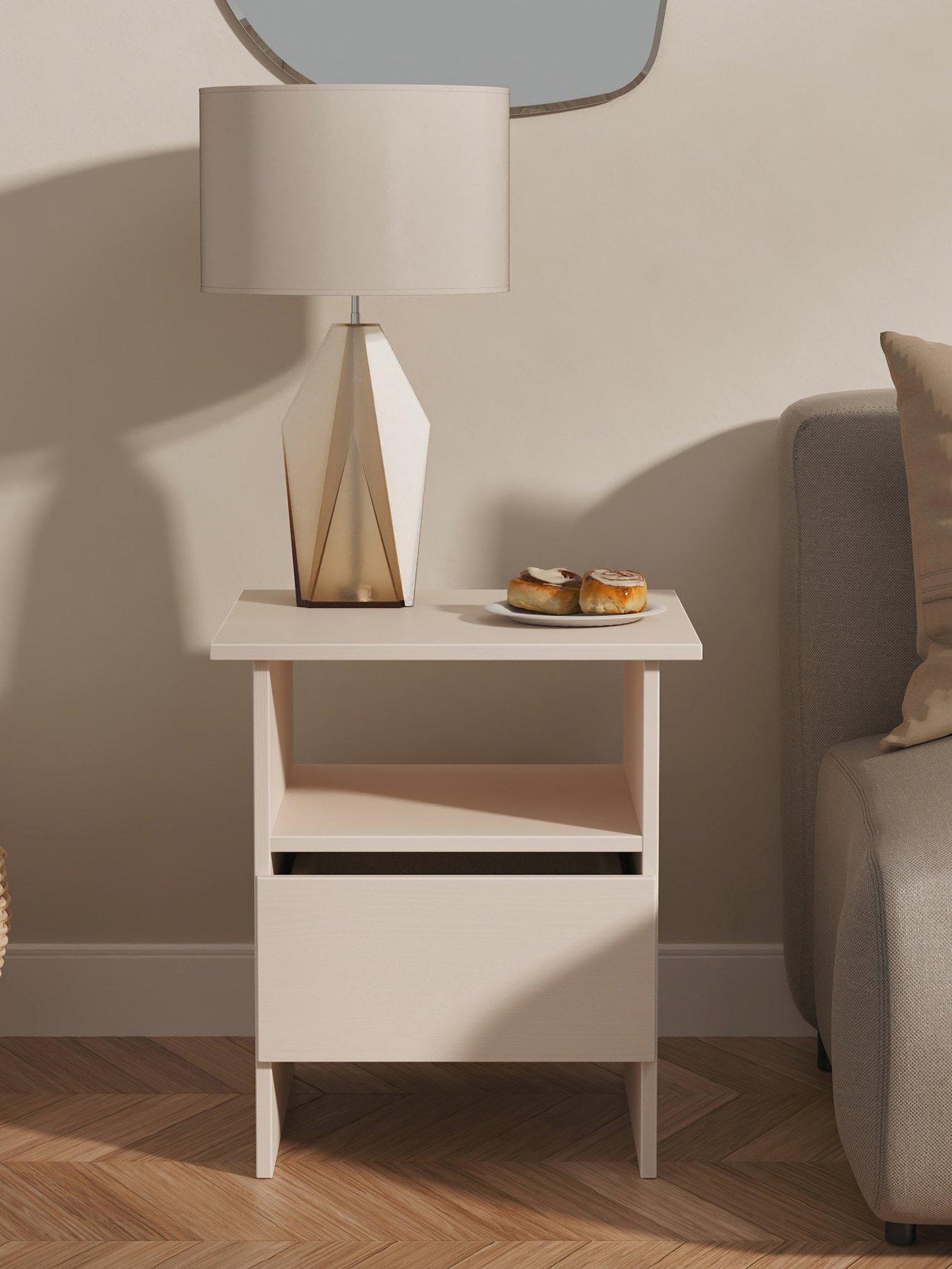 Image 1 of 6 of SWIFT Strata Bottom Drawer Lamp Table