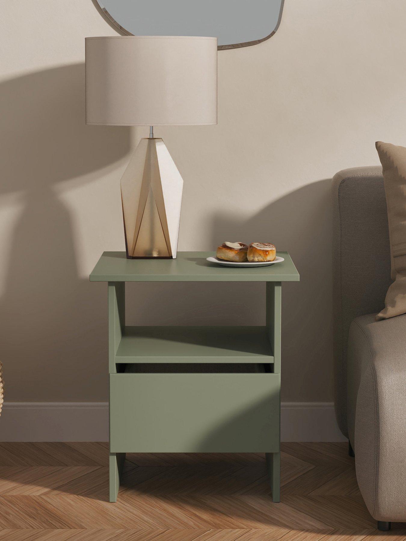 Image 1 of 6 of SWIFT Strata Bottom Drawer Lamp Table