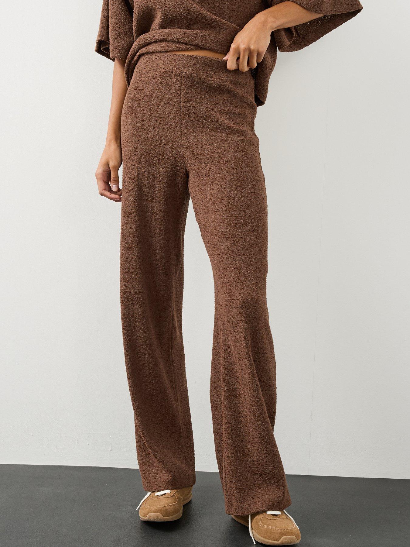 Image 4 of 6 of The Very Collection Womens Boucle Co-ord Wide Leg Trousers - Brown