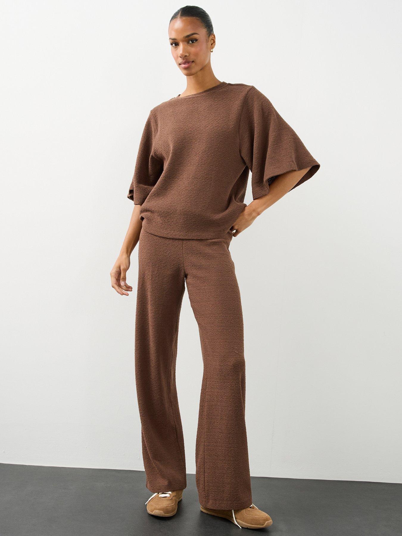 Image 6 of 6 of The Very Collection Womens Boucle Co-ord Wide Leg Trousers - Brown