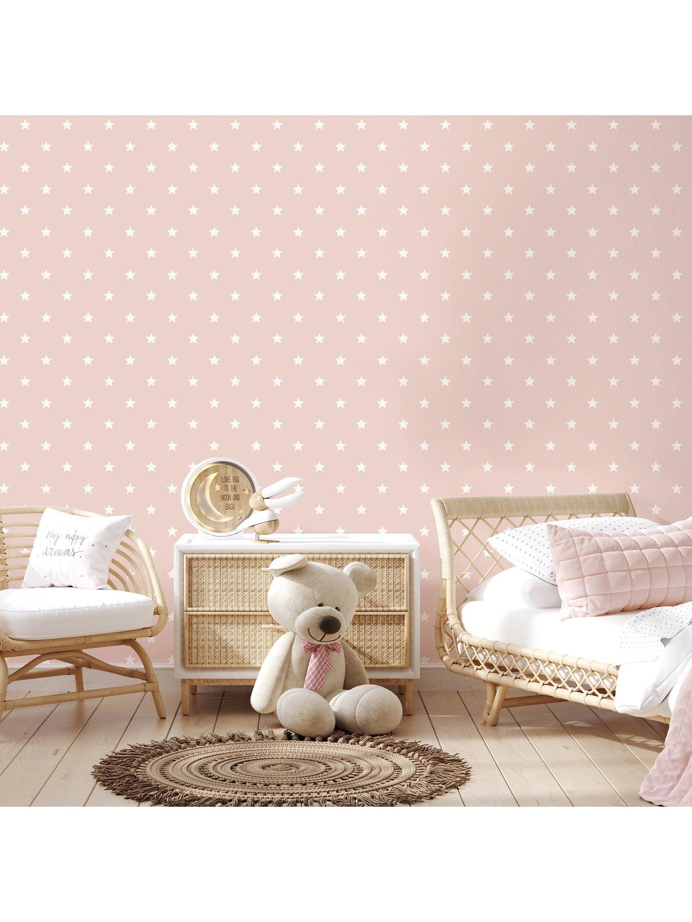 Image 1 of 4 of Fine Decor World of Imagination Starry Motif Wallpaper Pink