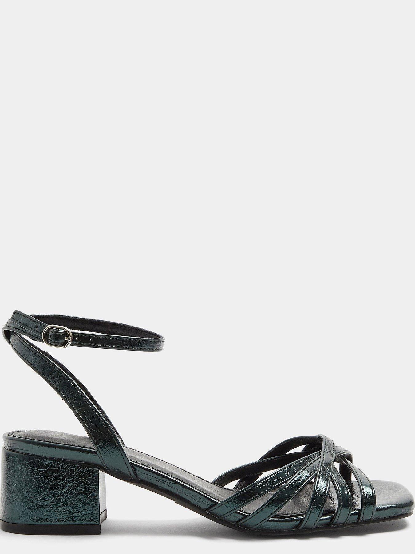 Image 4 of 4 of Yours Womens Crossover Strappy Low Block Heel Sandals - Green