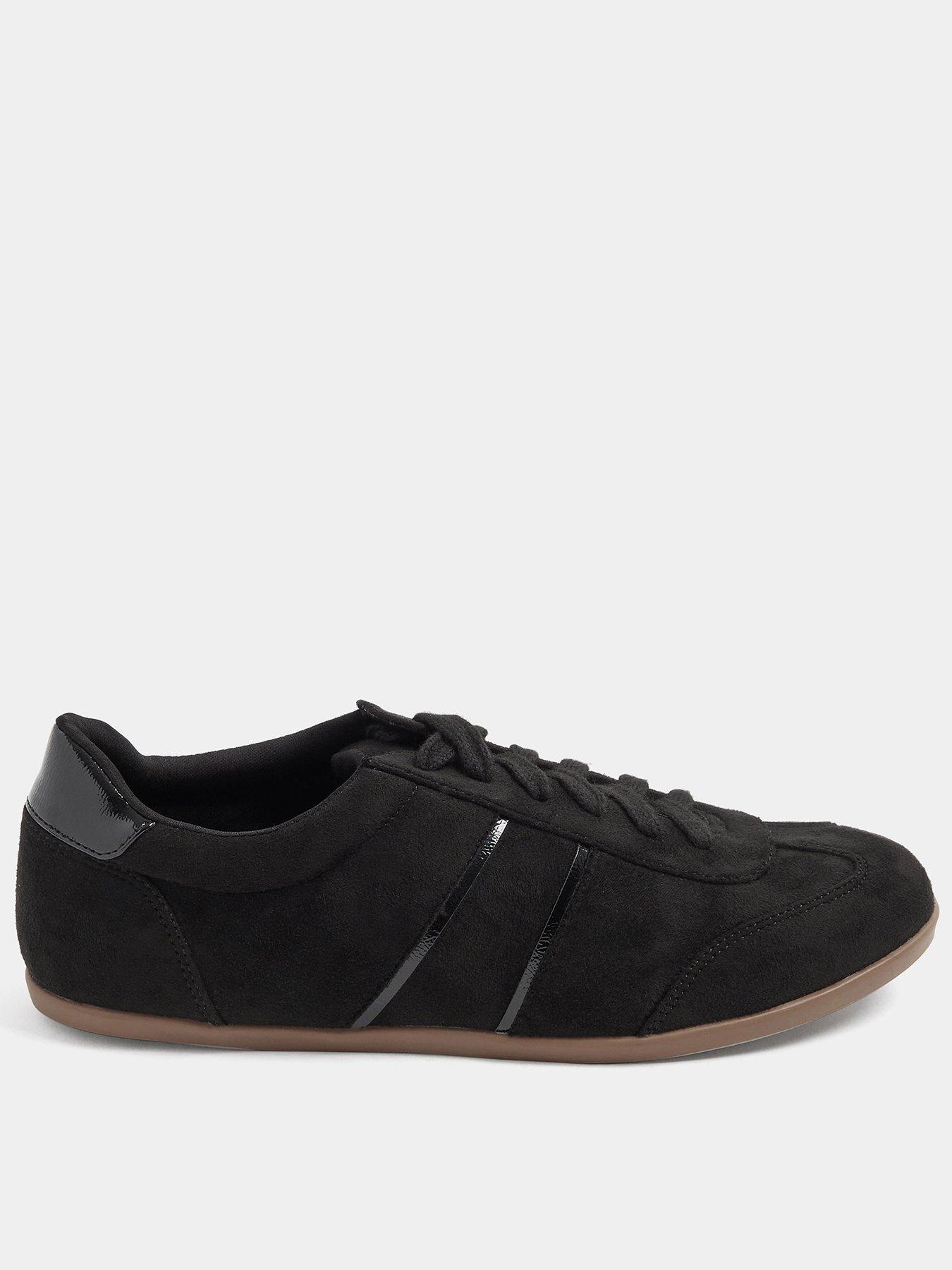 Image 1 of 4 of Yours Womens Low Profile Side Stripe Lace-Up Trainers - Black