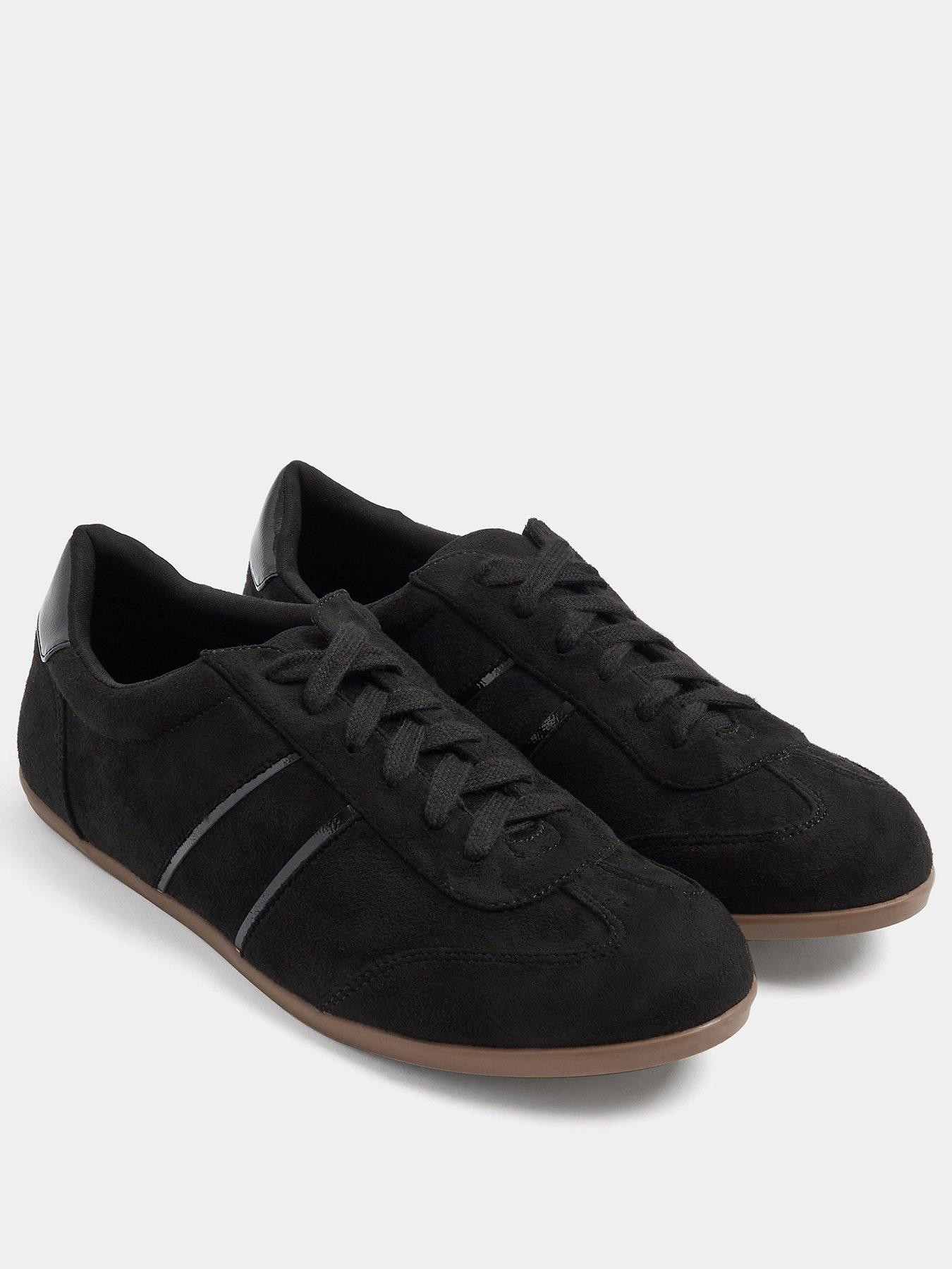 Image 2 of 4 of Yours Womens Low Profile Side Stripe Lace-Up Trainers - Black
