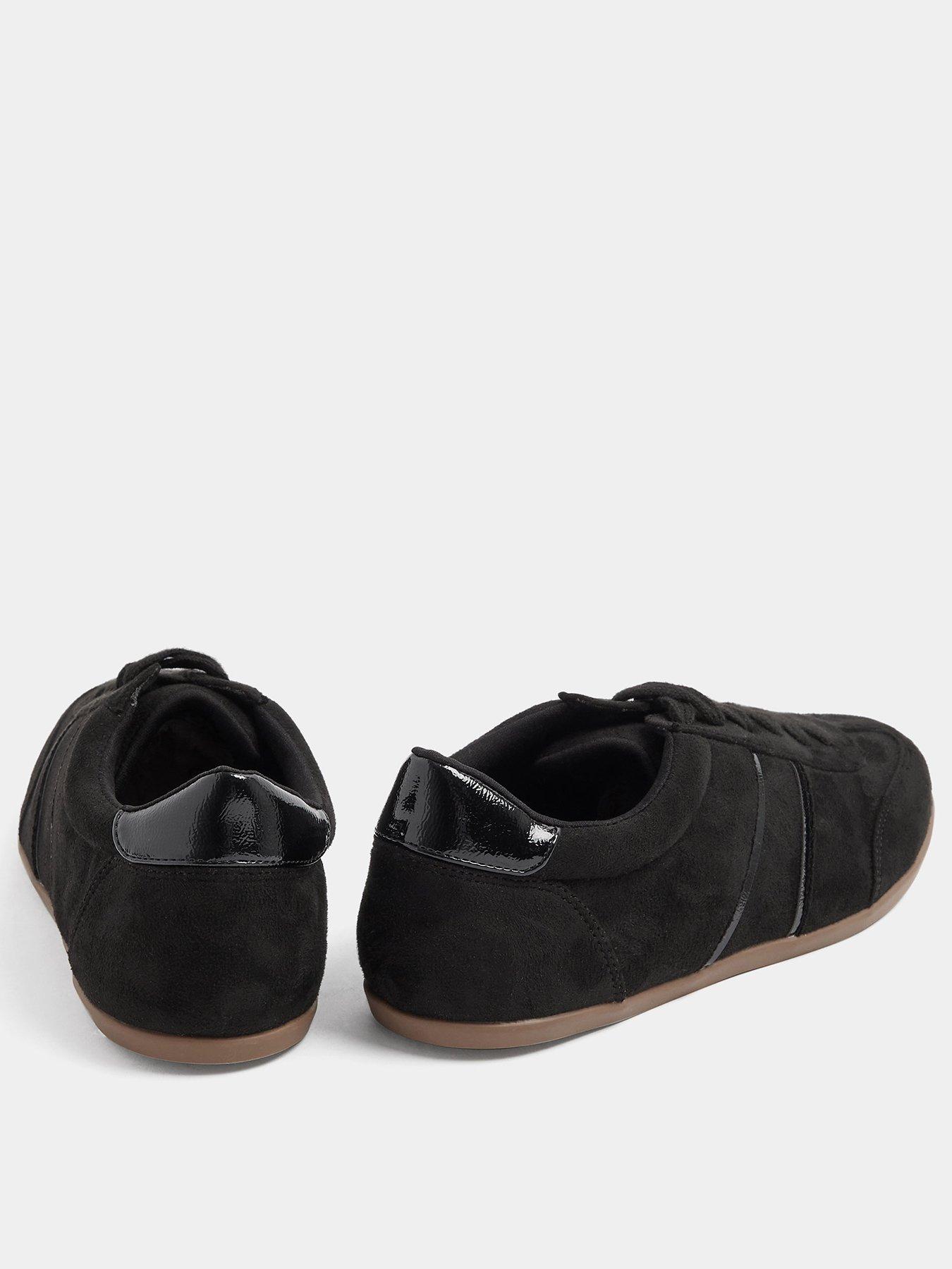 Image 3 of 4 of Yours Womens Low Profile Side Stripe Lace-Up Trainers - Black