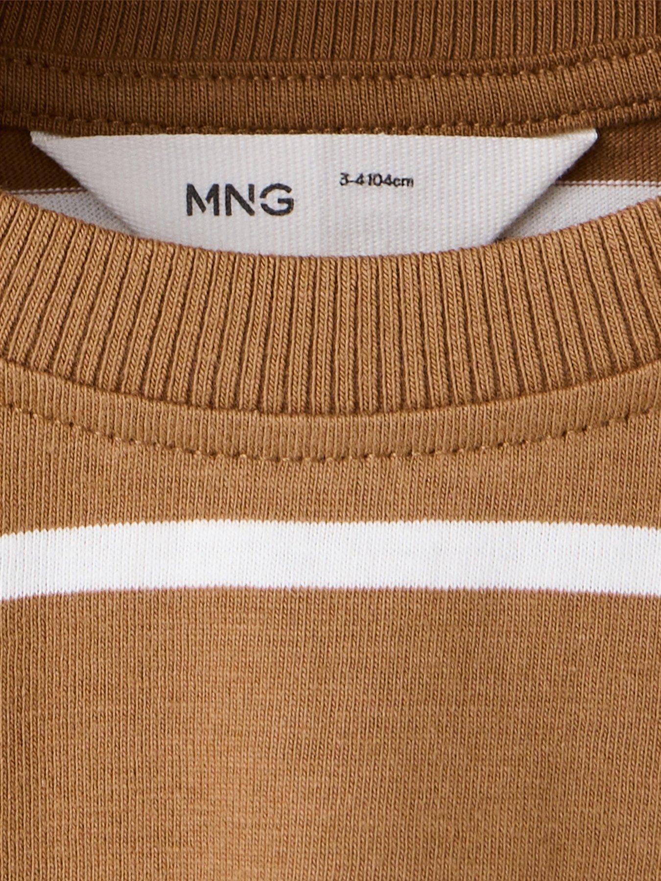 Image 4 of 7 of Mango Boys Stripe Long Sleeve T-Shirt - Brown