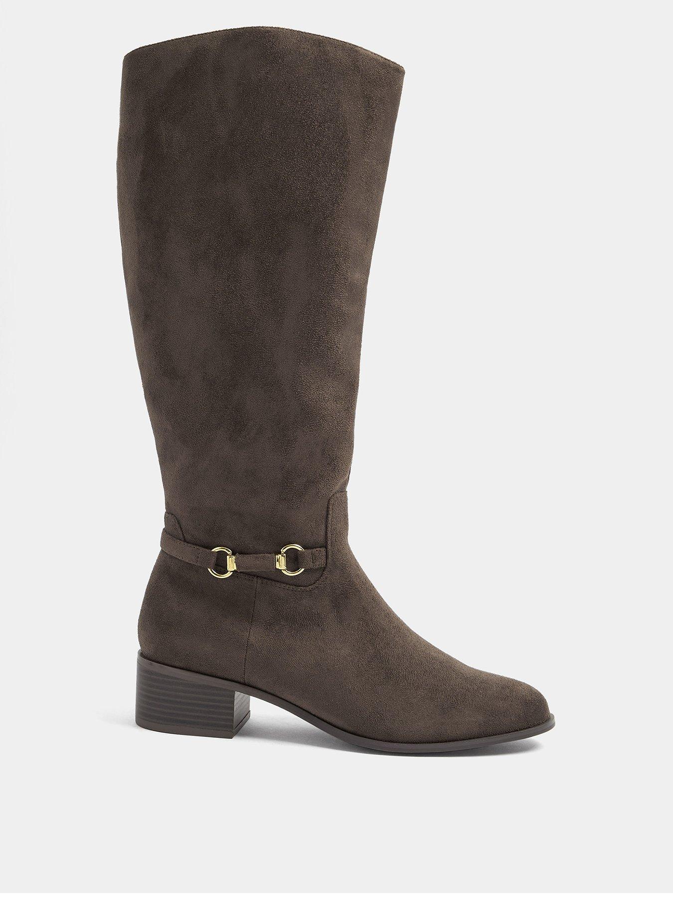 Image 1 of 4 of Yours Womens Snaffle Trim Knee-High Riding Boots - Brown