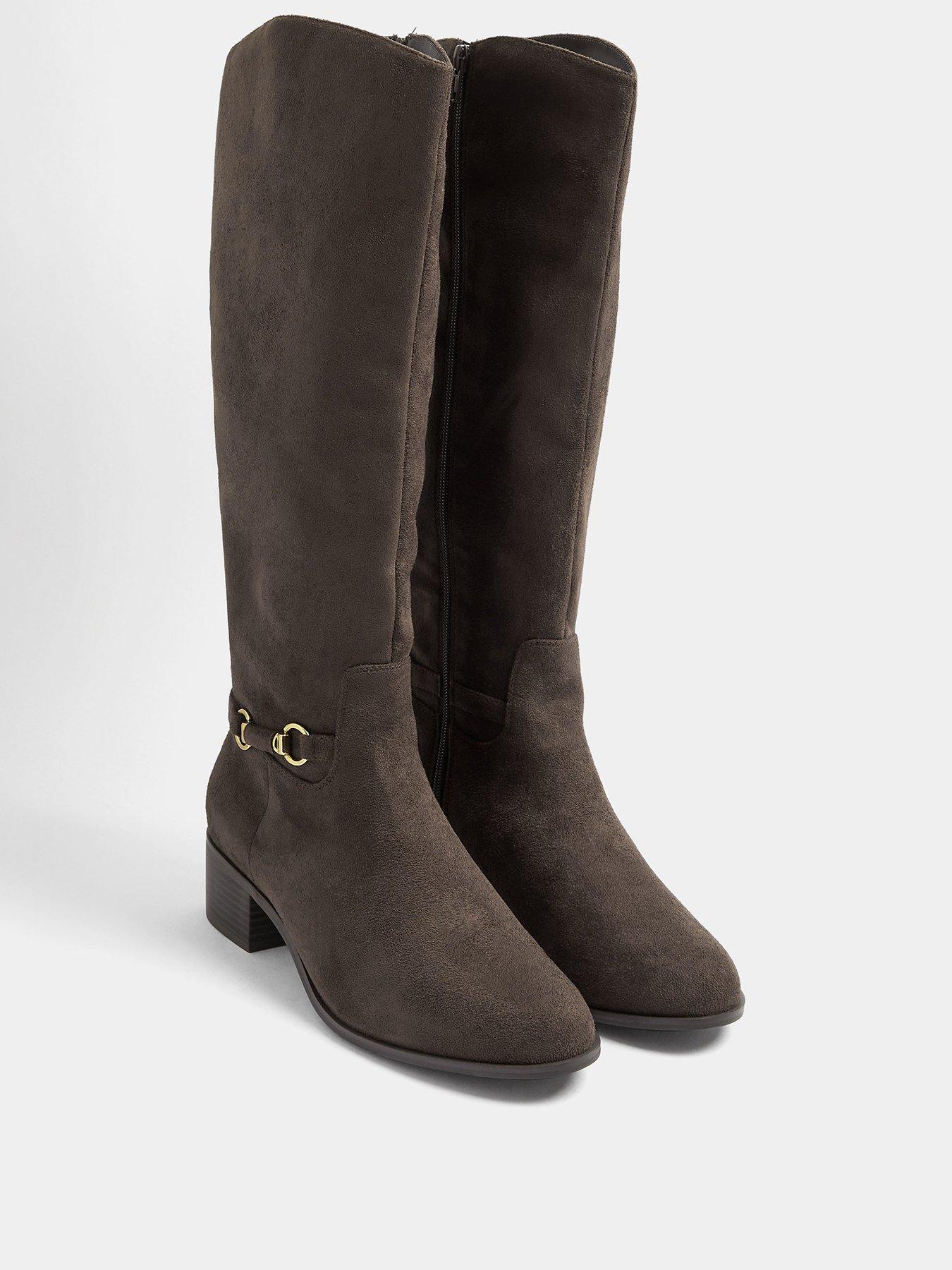 Image 2 of 4 of Yours Womens Snaffle Trim Knee-High Riding Boots - Brown