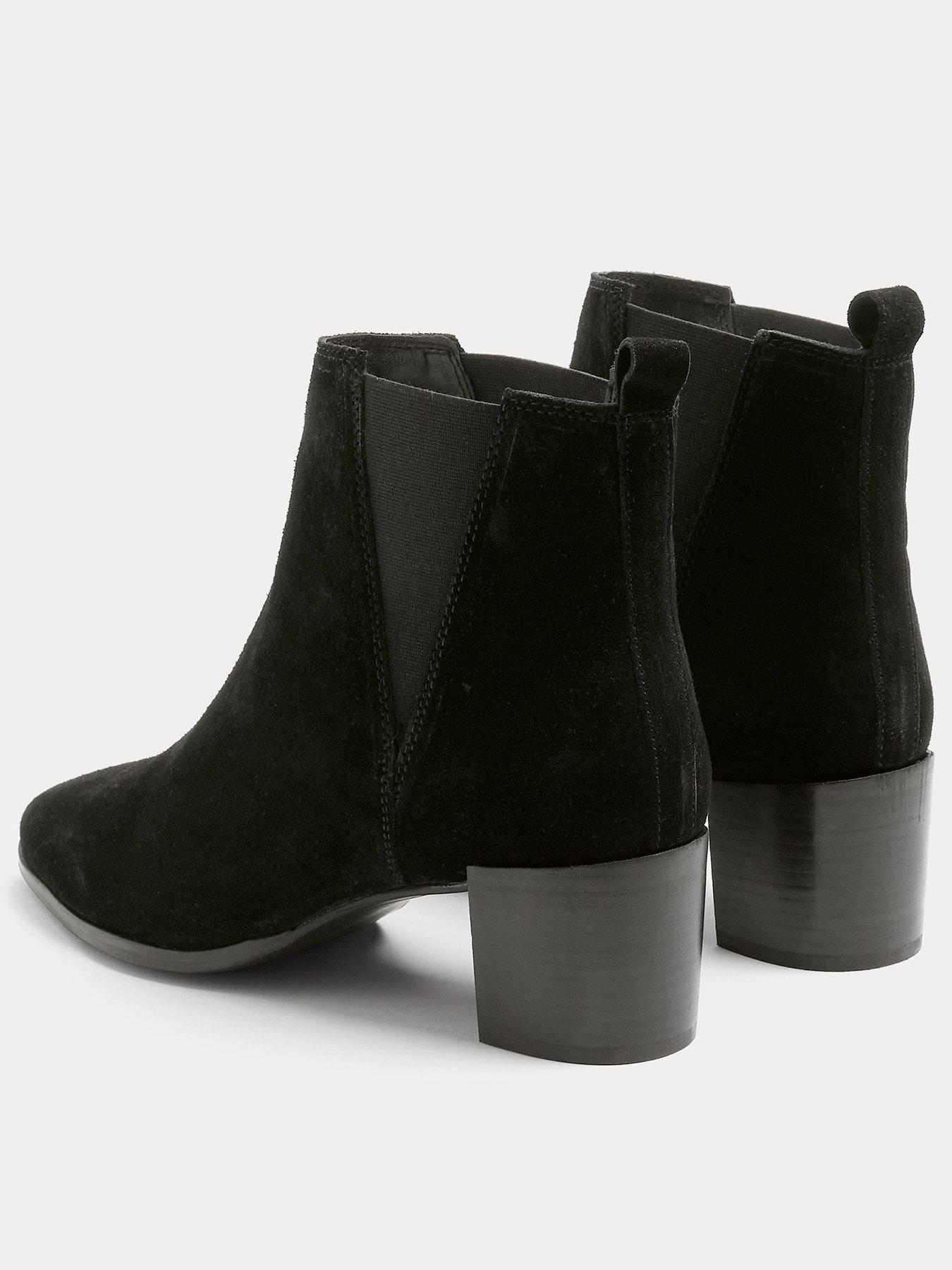 Image 3 of 4 of Yours Womens V Cut Leather Chelsea Ankle Boots - Black