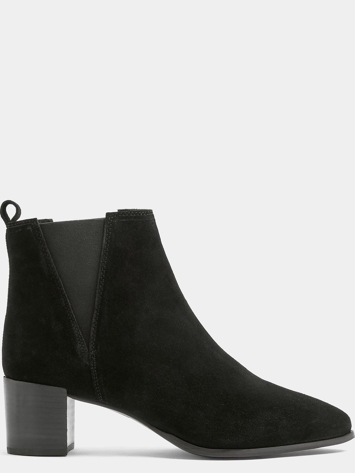 Image 4 of 4 of Yours Womens V Cut Leather Chelsea Ankle Boots - Black