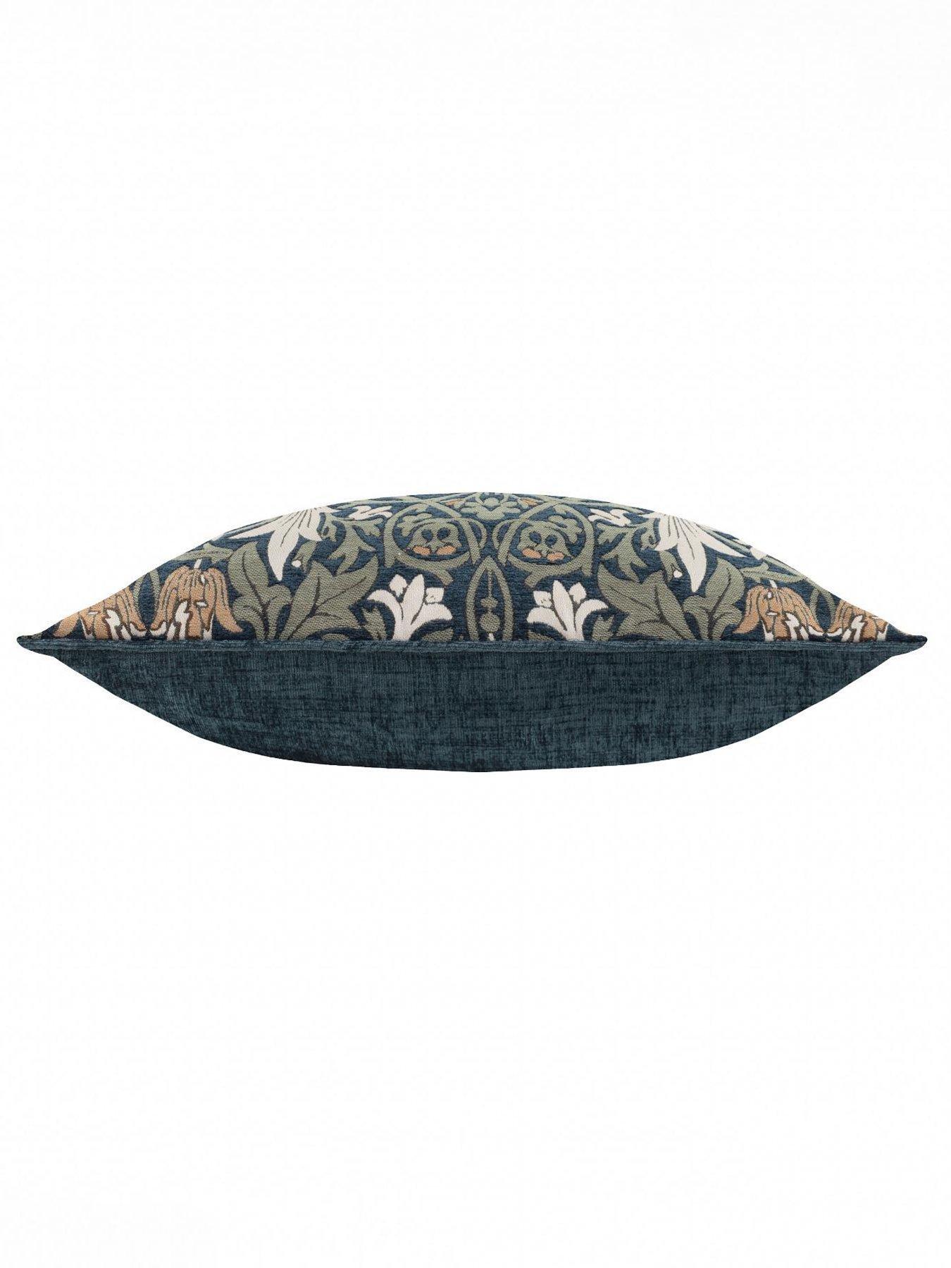 Image 4 of 6 of Morris & Co SNAKESHEAD 55X55 FEATHER RICH CUSHION INDIGO/LEAF GREEN