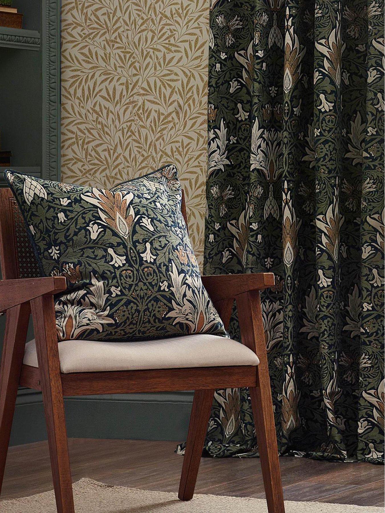 Image 6 of 6 of Morris & Co SNAKESHEAD 55X55 FEATHER RICH CUSHION INDIGO/LEAF GREEN