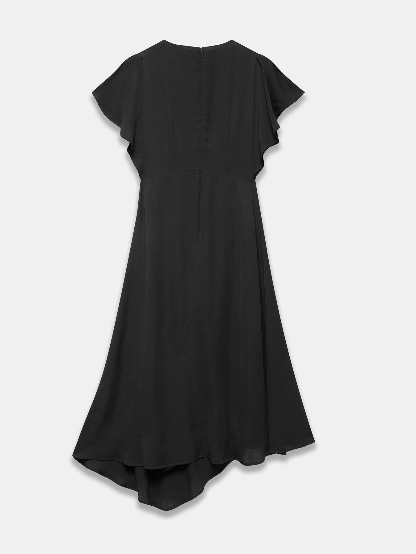 Image 6 of 6 of Mint Velvet Draped Midi Dress - Black
