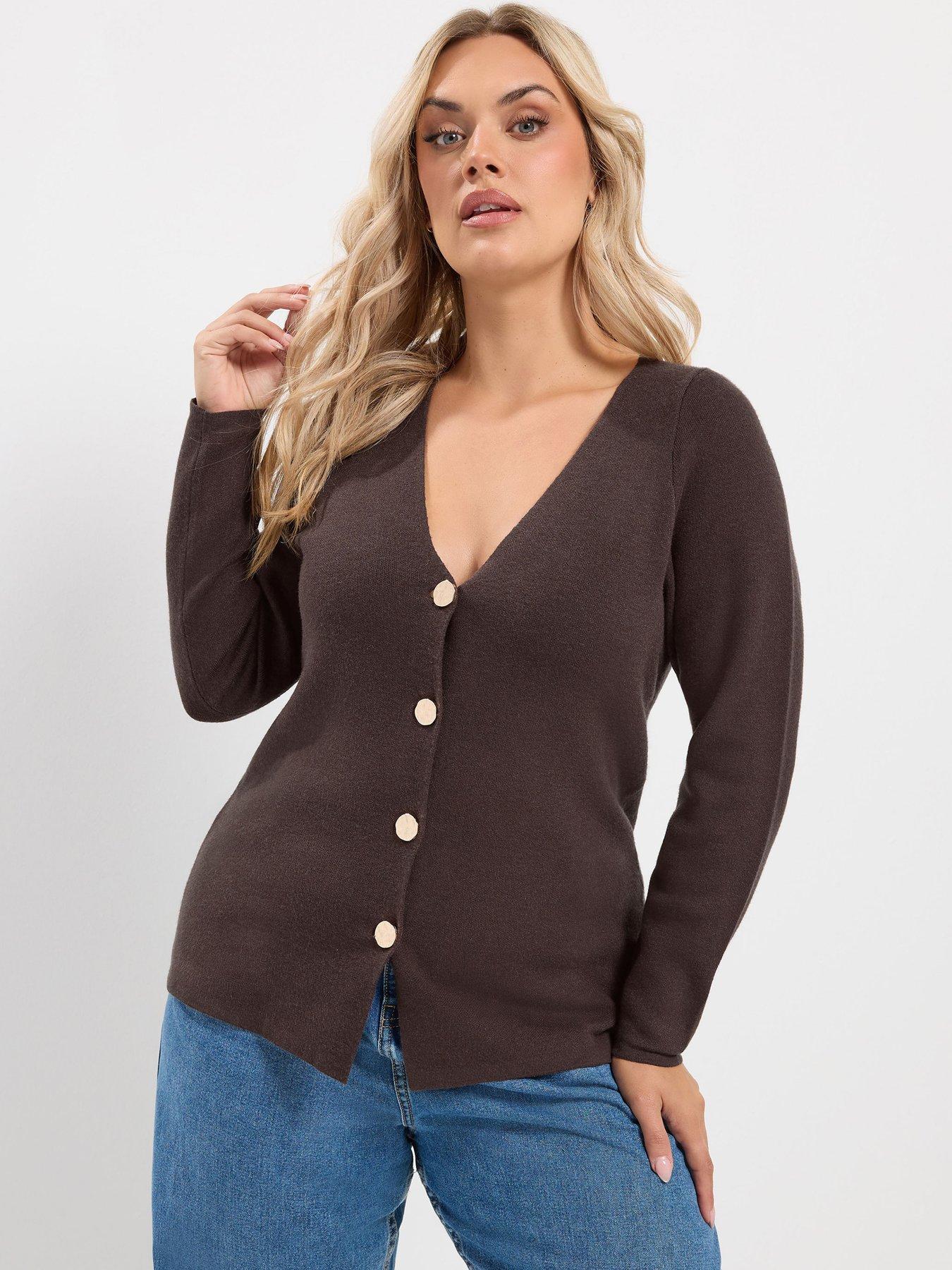 Image 1 of 4 of Yours Curve Button Cardigan