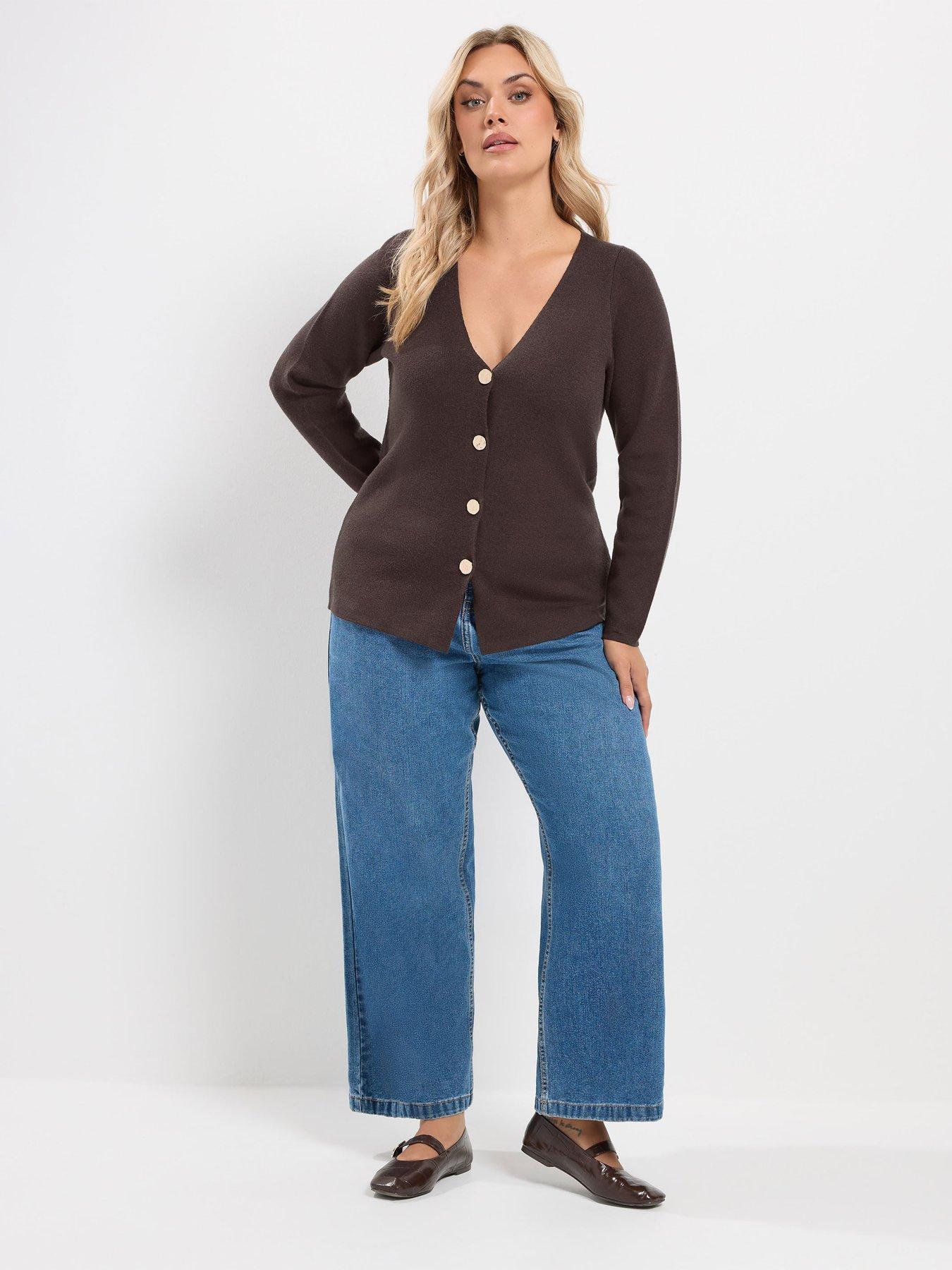 Image 3 of 4 of Yours Curve Button Cardigan