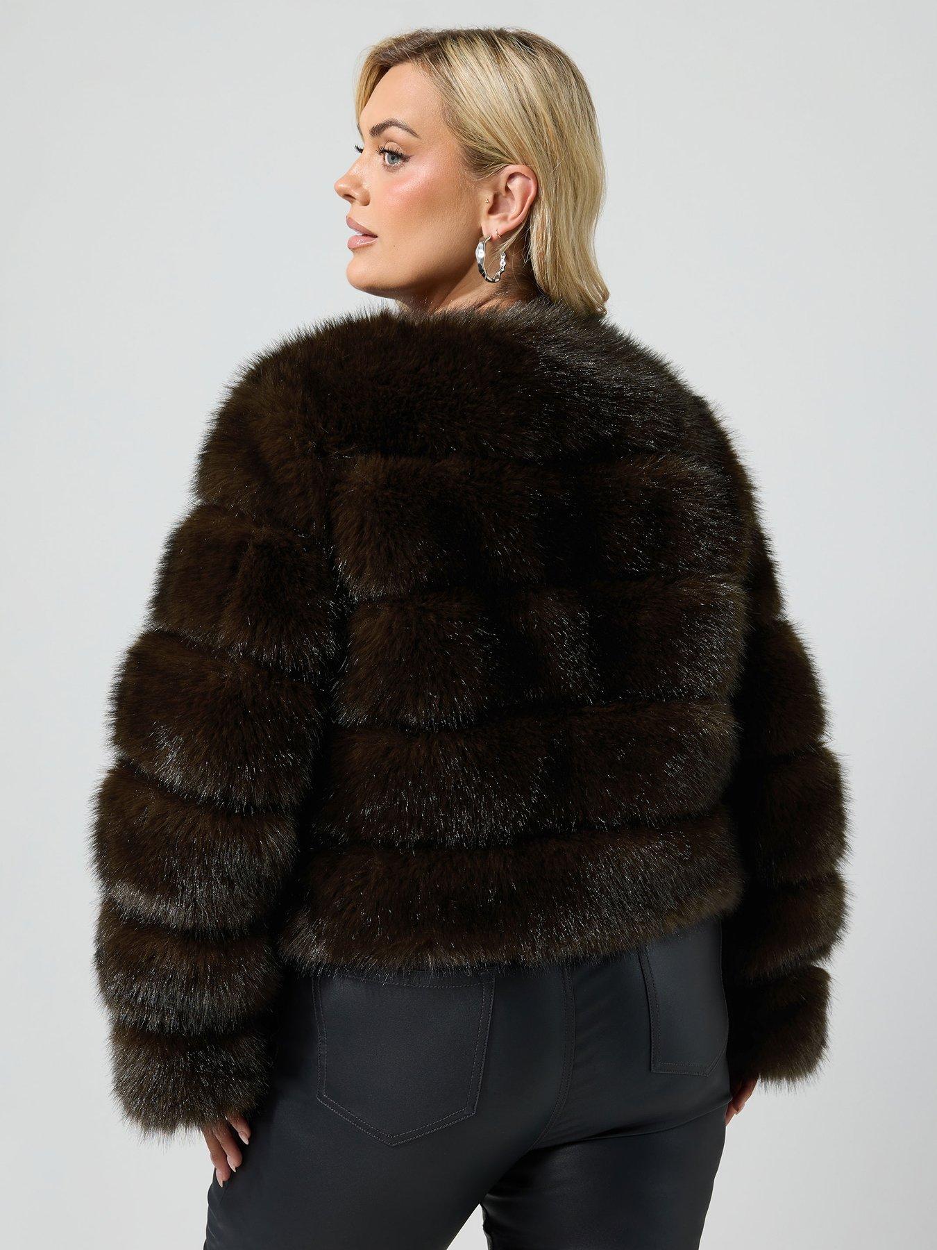 Image 2 of 4 of Yours Curve Faux Fur Panel Coat