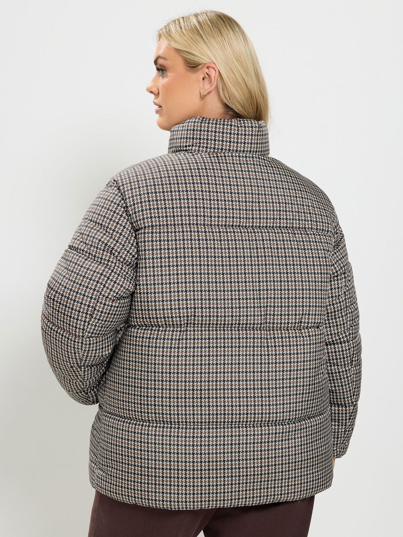 Image 2 of 4 of Yours Curve Houndstooth Padded Parka