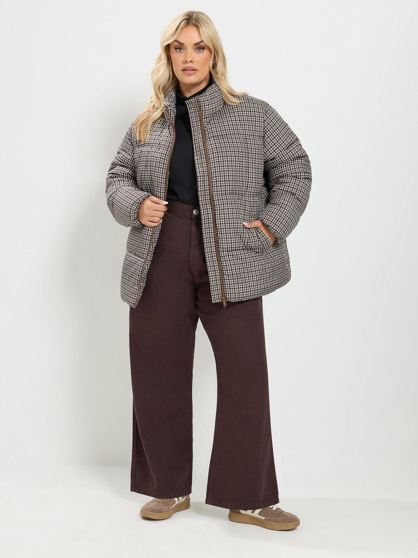 Image 3 of 4 of Yours Curve Houndstooth Padded Parka