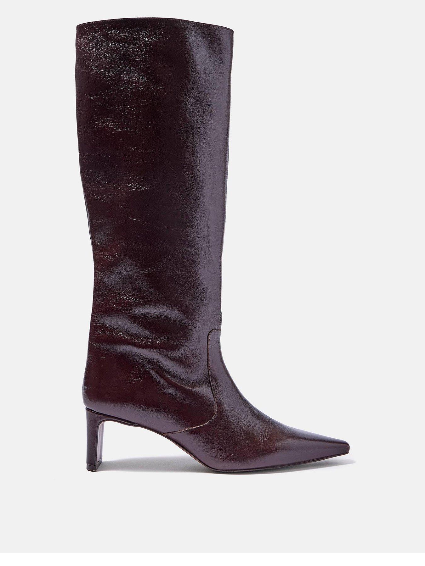 Image 1 of 7 of Mint Velvet Miley Burgundy Knee High Boot
