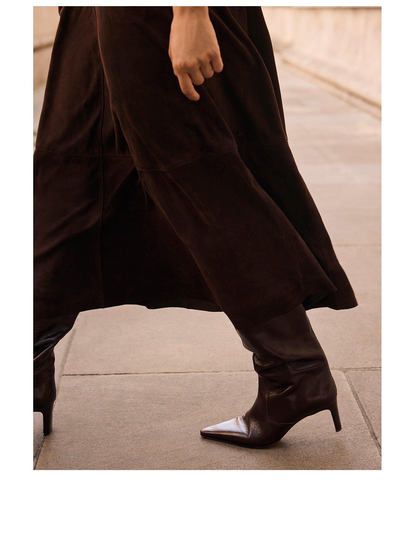 Image 2 of 7 of Mint Velvet Miley Burgundy Knee High Boot