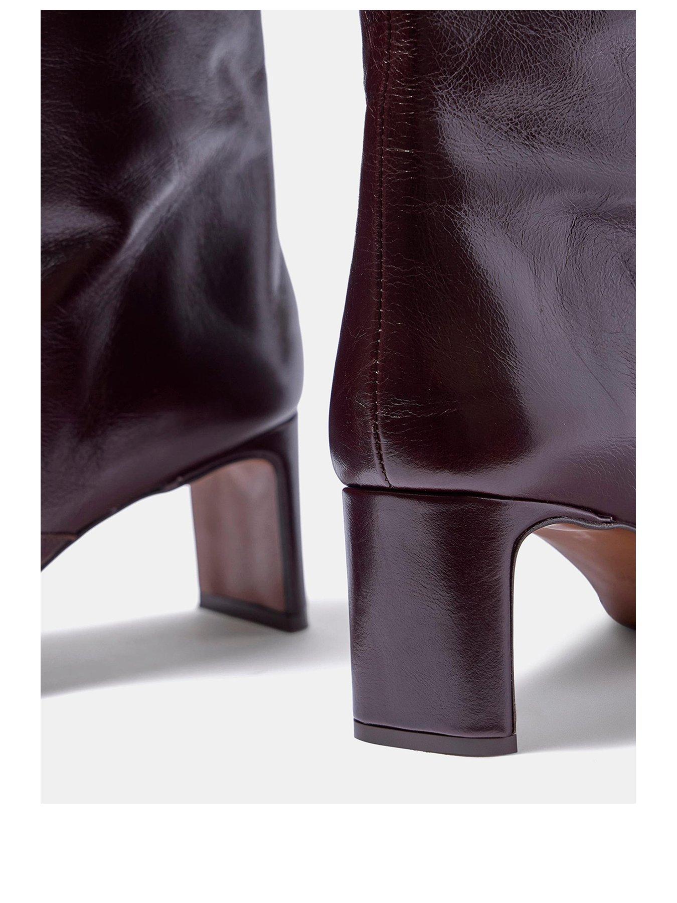 Image 3 of 7 of Mint Velvet Miley Burgundy Knee High Boot