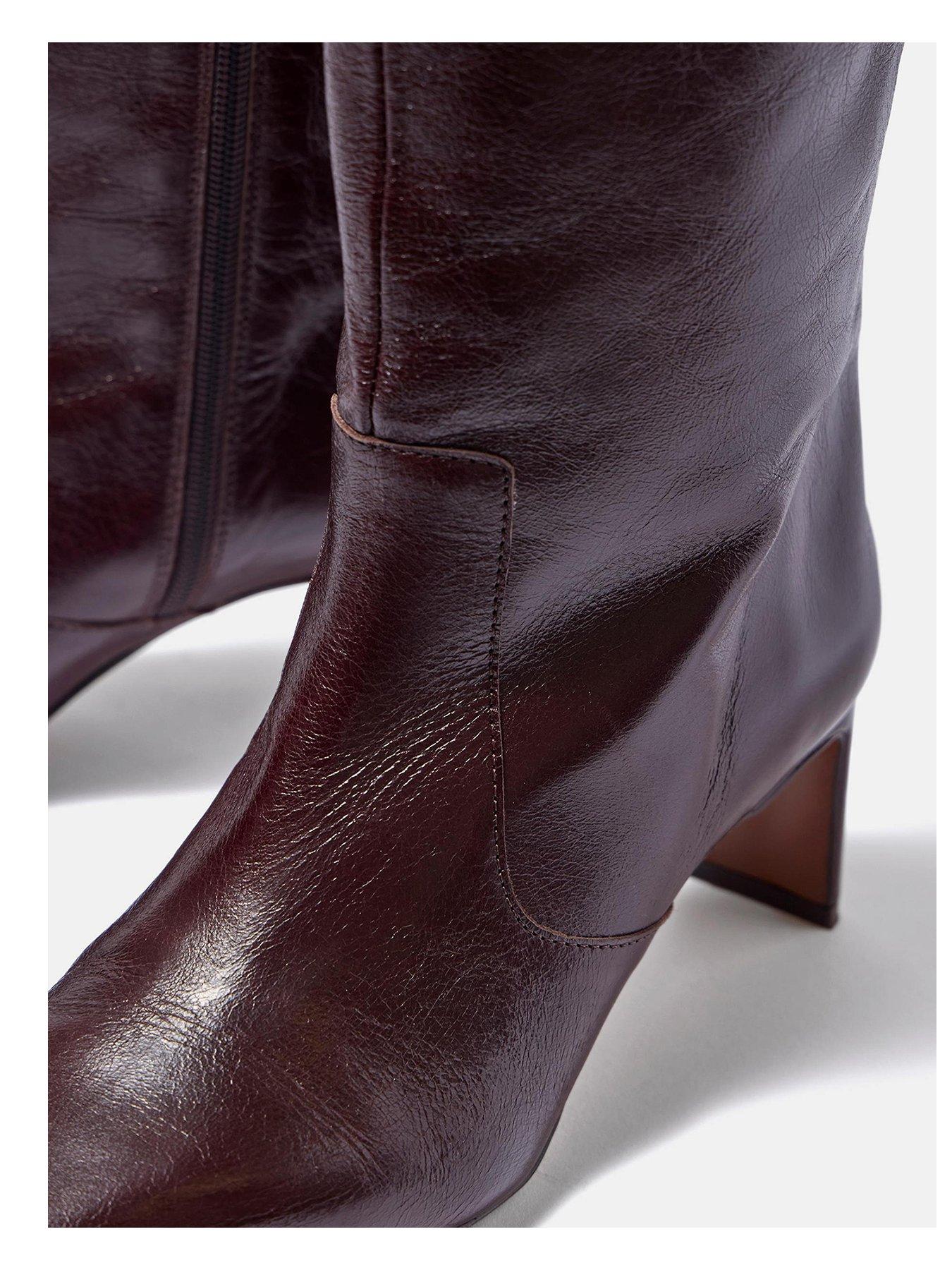 Image 5 of 7 of Mint Velvet Miley Burgundy Knee High Boot