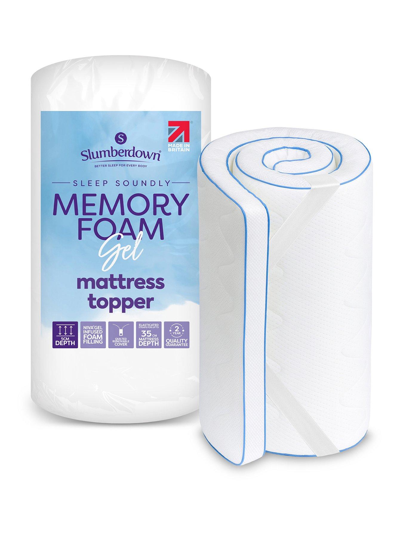 Slumberdown Unisex White Cooling Gel Memory Foam Topper Mattress Topper In | : Single - Image 6