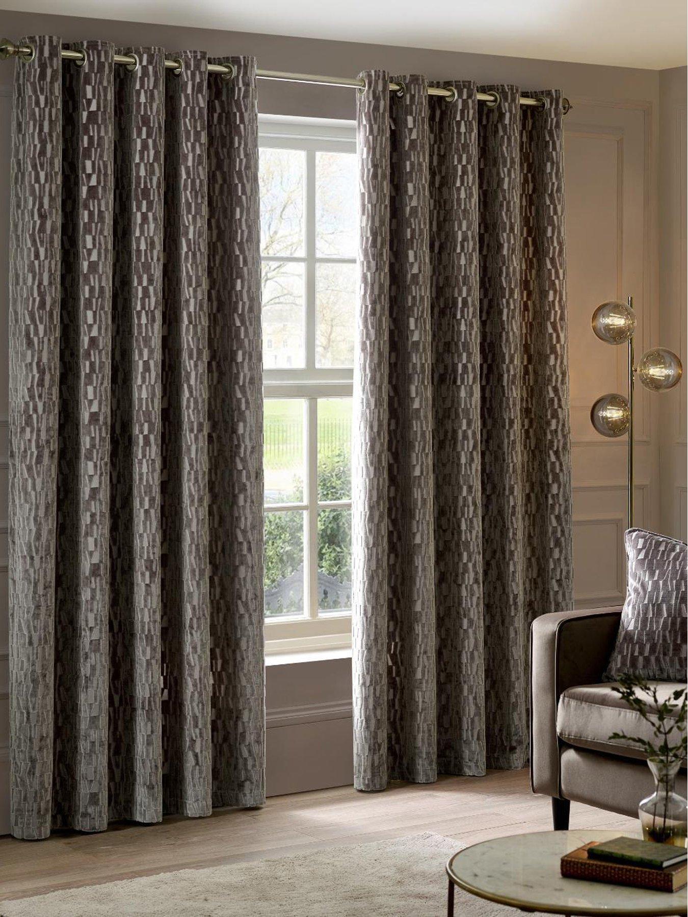 Image 1 of 6 of Paoletti MANHATTAN 168X183 EYELET CURTAINS MINK