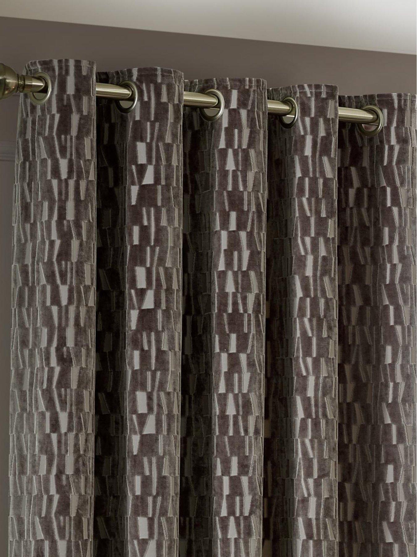 Image 2 of 6 of Paoletti MANHATTAN 168X183 EYELET CURTAINS MINK