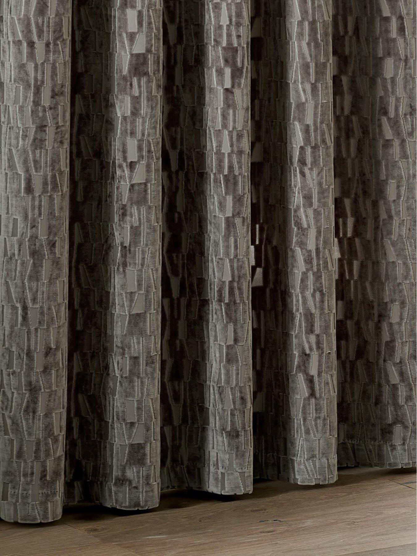 Image 3 of 6 of Paoletti MANHATTAN 168X183 EYELET CURTAINS MINK
