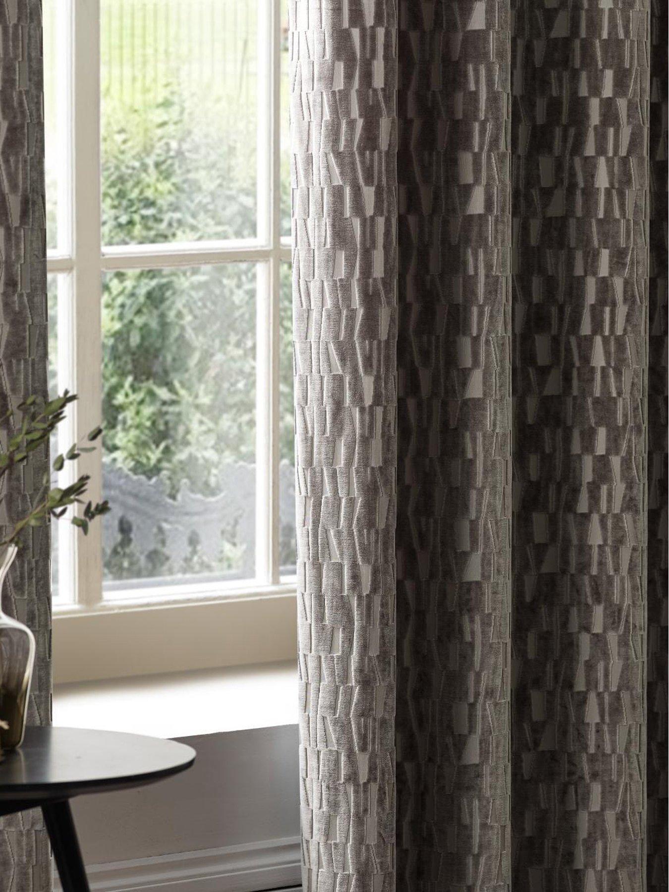 Image 4 of 6 of Paoletti MANHATTAN 168X183 EYELET CURTAINS MINK