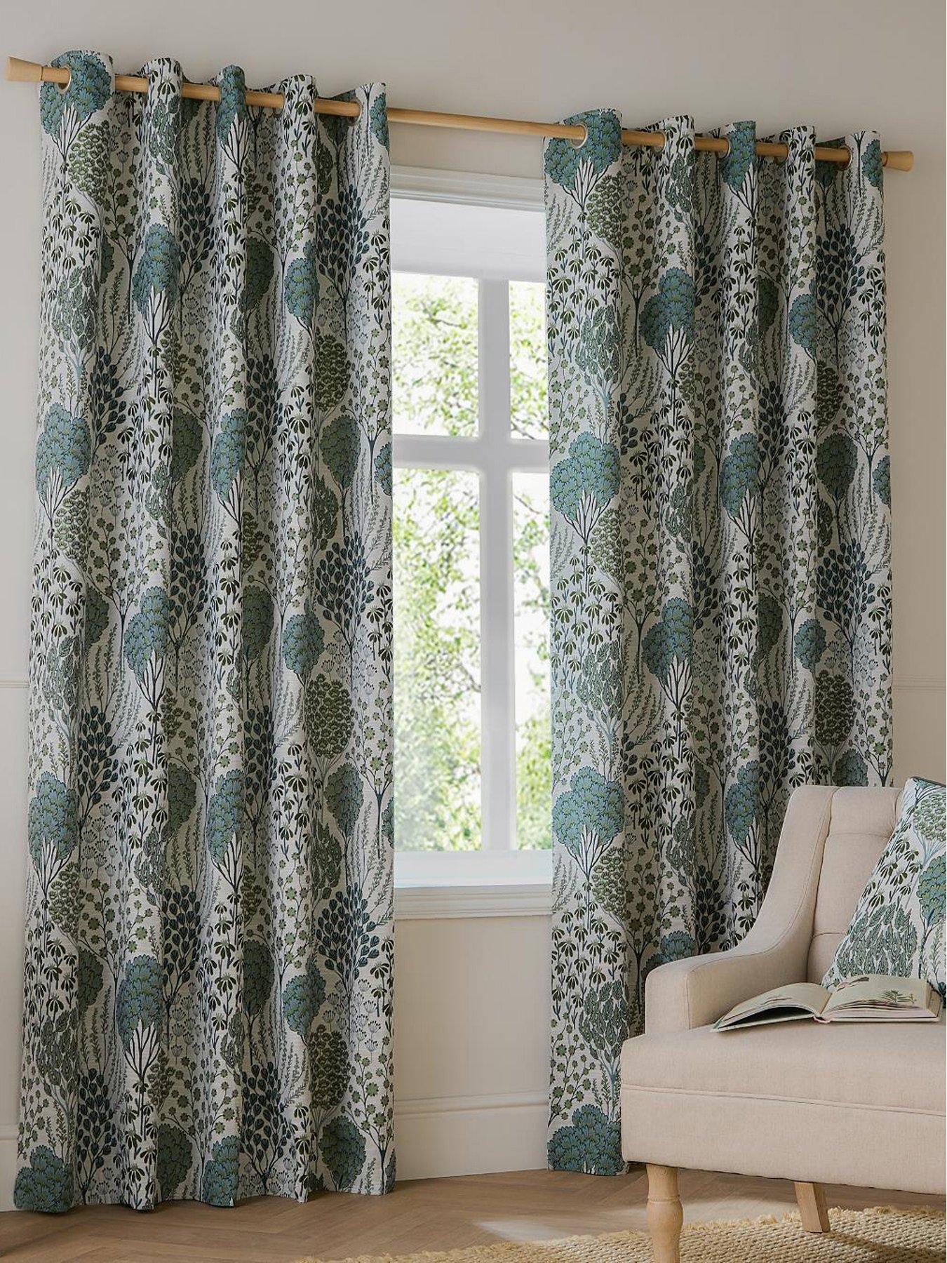 Image 1 of 6 of Wylder OPHELIA 168X229 EYELET CURTAINS THYME/MINERAL