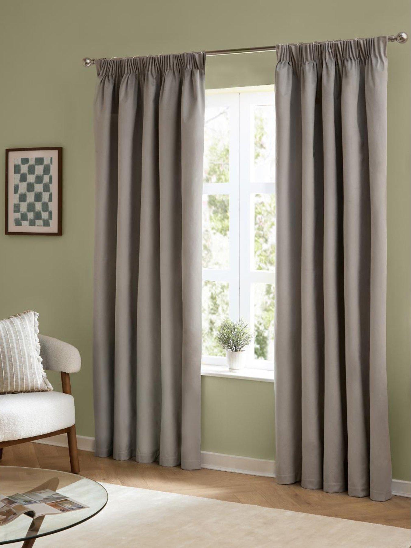 Furn The Ultimate Velvet Blackout 168X183 Pencil Pleat Curtains Silver - Image 6