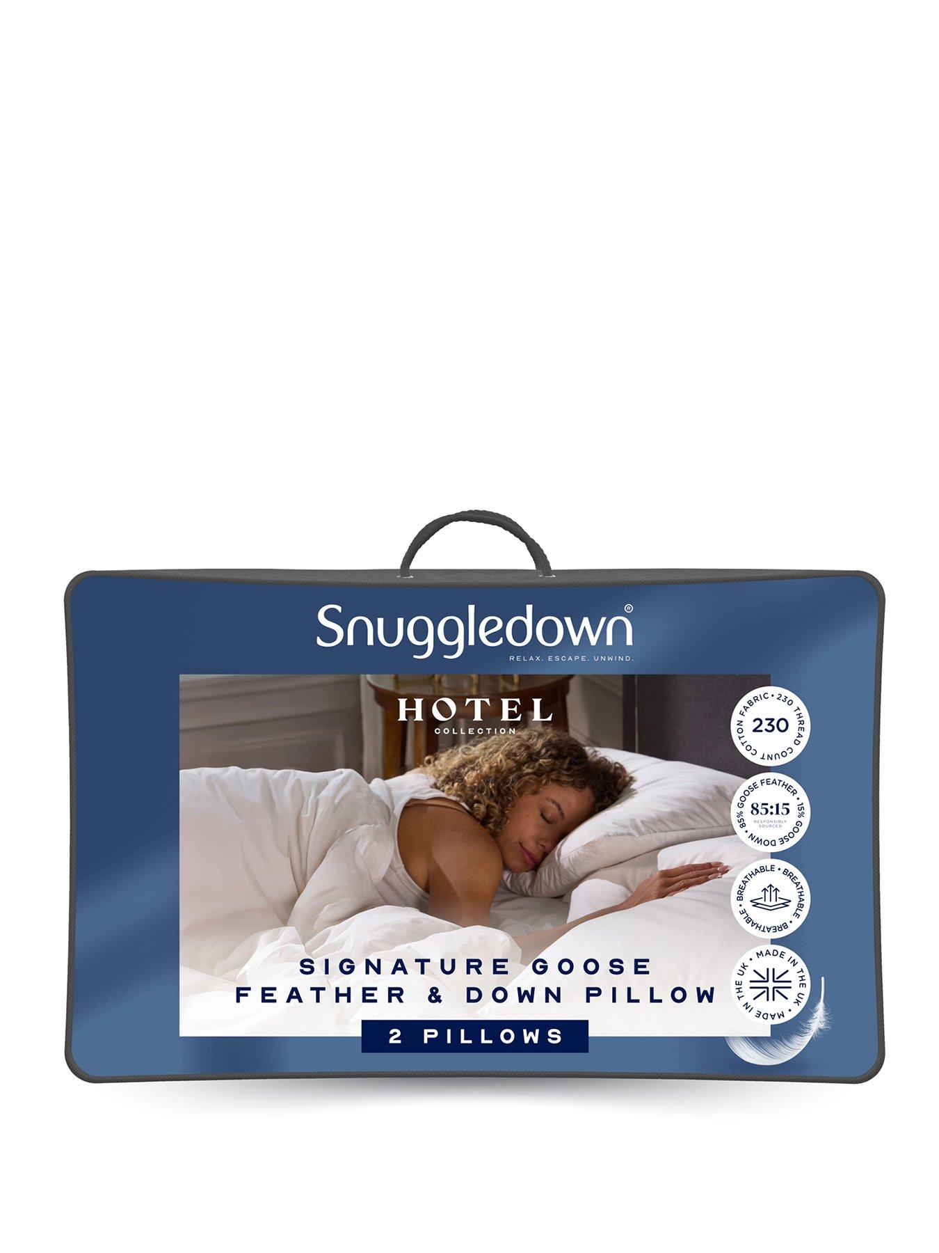 Image 2 of 7 of Snuggledown of Norway Snuggledown Hotel Goose Feather &amp; Down Pillow, Medium, 2 Pack