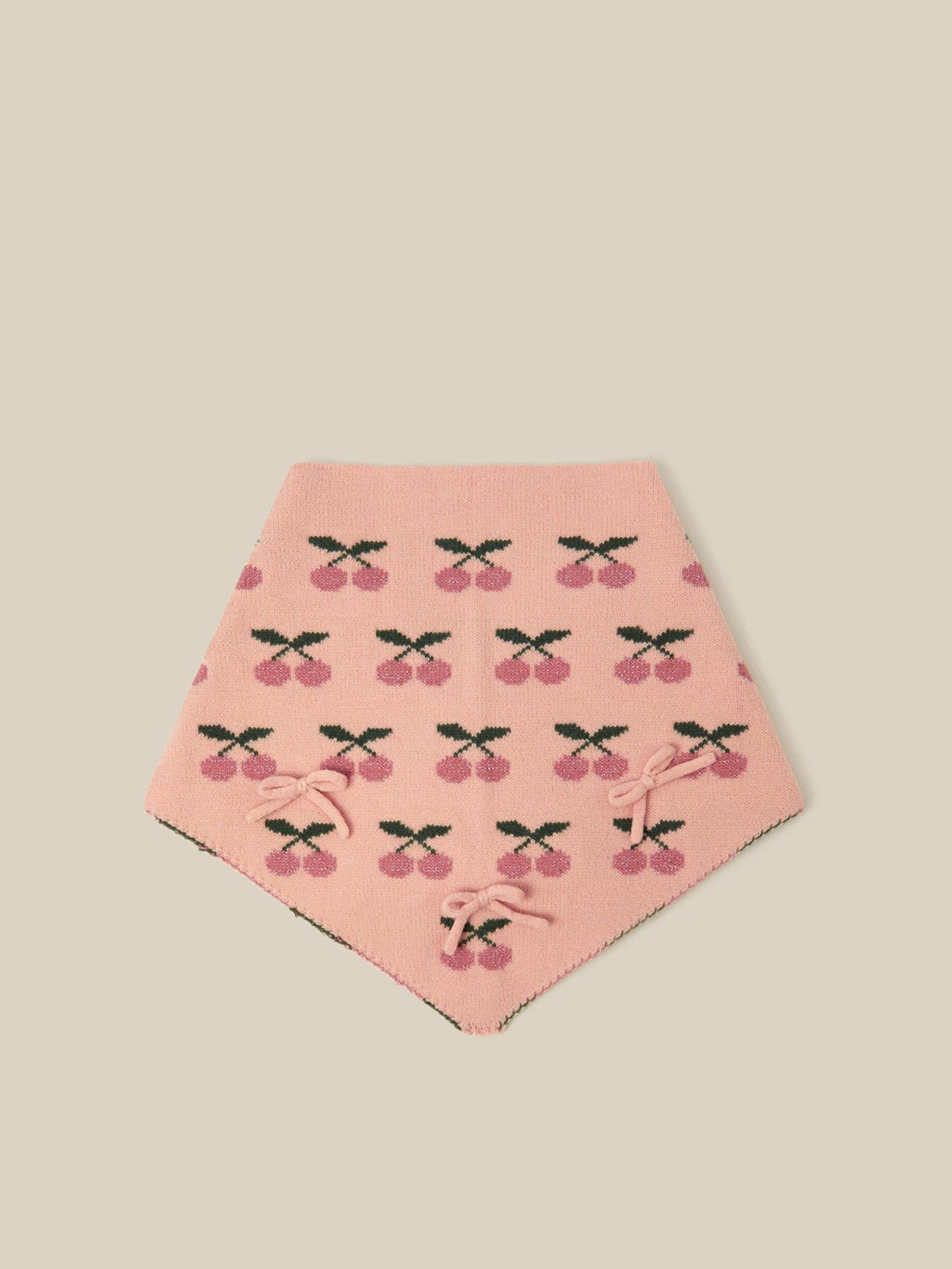 Image 2 of 3 of Monsoon Girls Cherry Tie Triangle Scarf - Pink