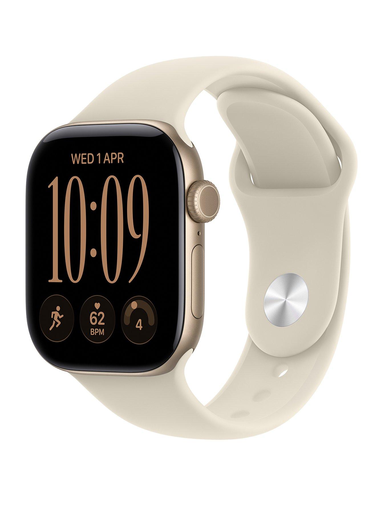 Apple Watch Series 12 (GPS) 42mm Light Gold Aluminium Case with Sand Sport Band - S/M