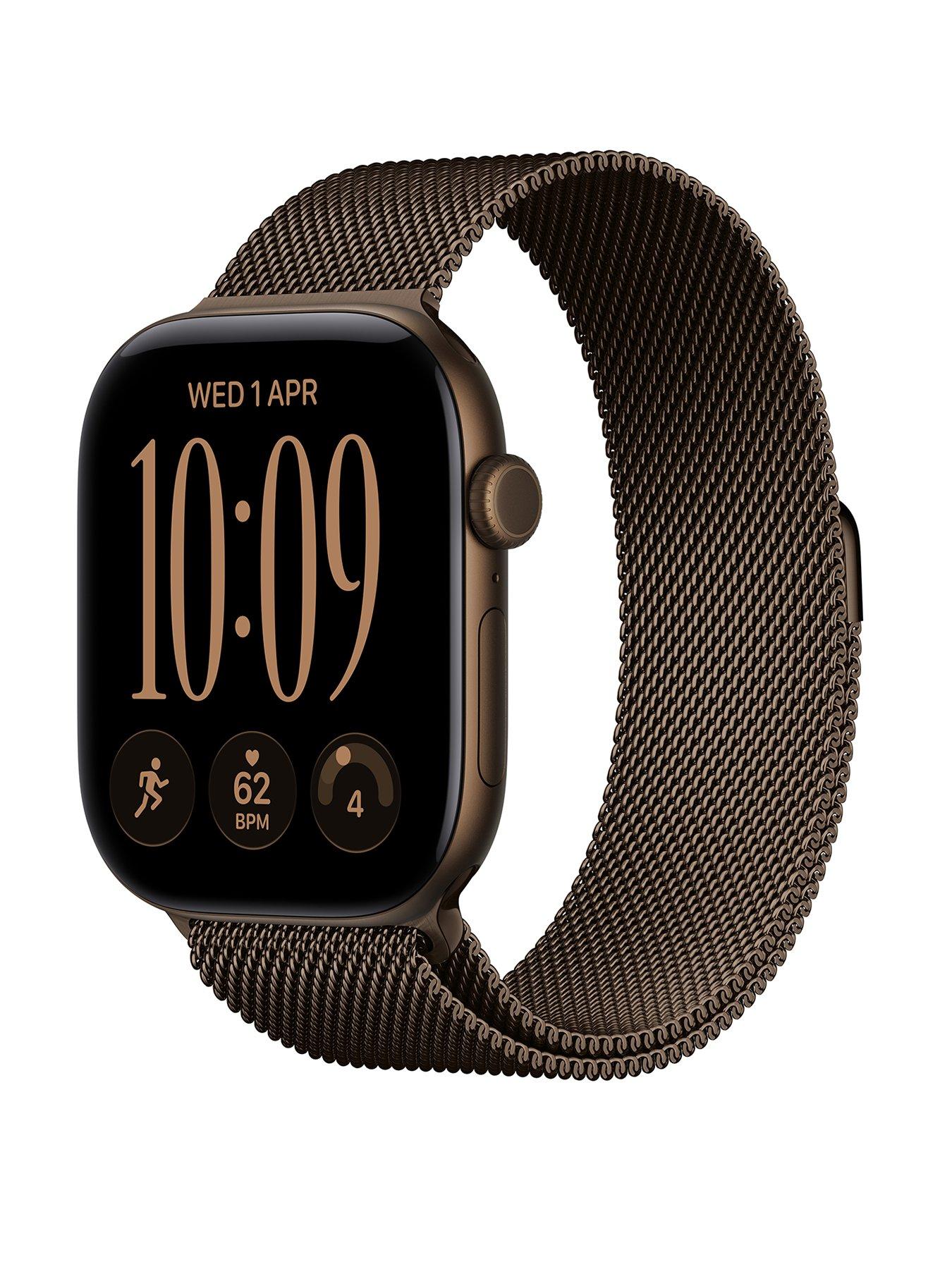 Apple Watch Series 12 46mm Dark Bronze Aluminium Case GPS + Cellular [2026] Dark Bronze Milanese Loop M/L Brown - Image 3