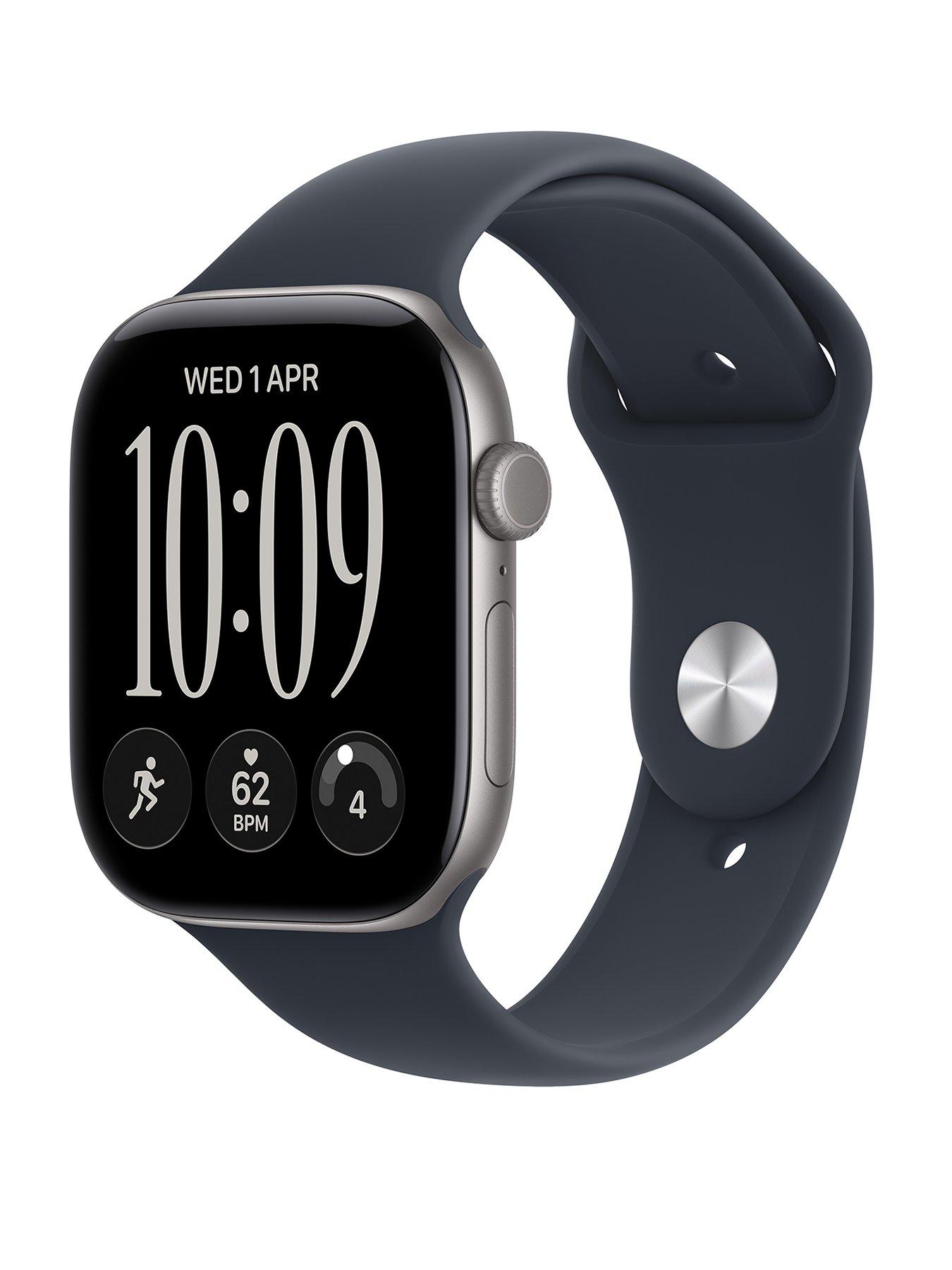 Apple Watch Series 12 (GPS) 46mm Space Grey Aluminium Case with Navy Blue Sport Band - M/L