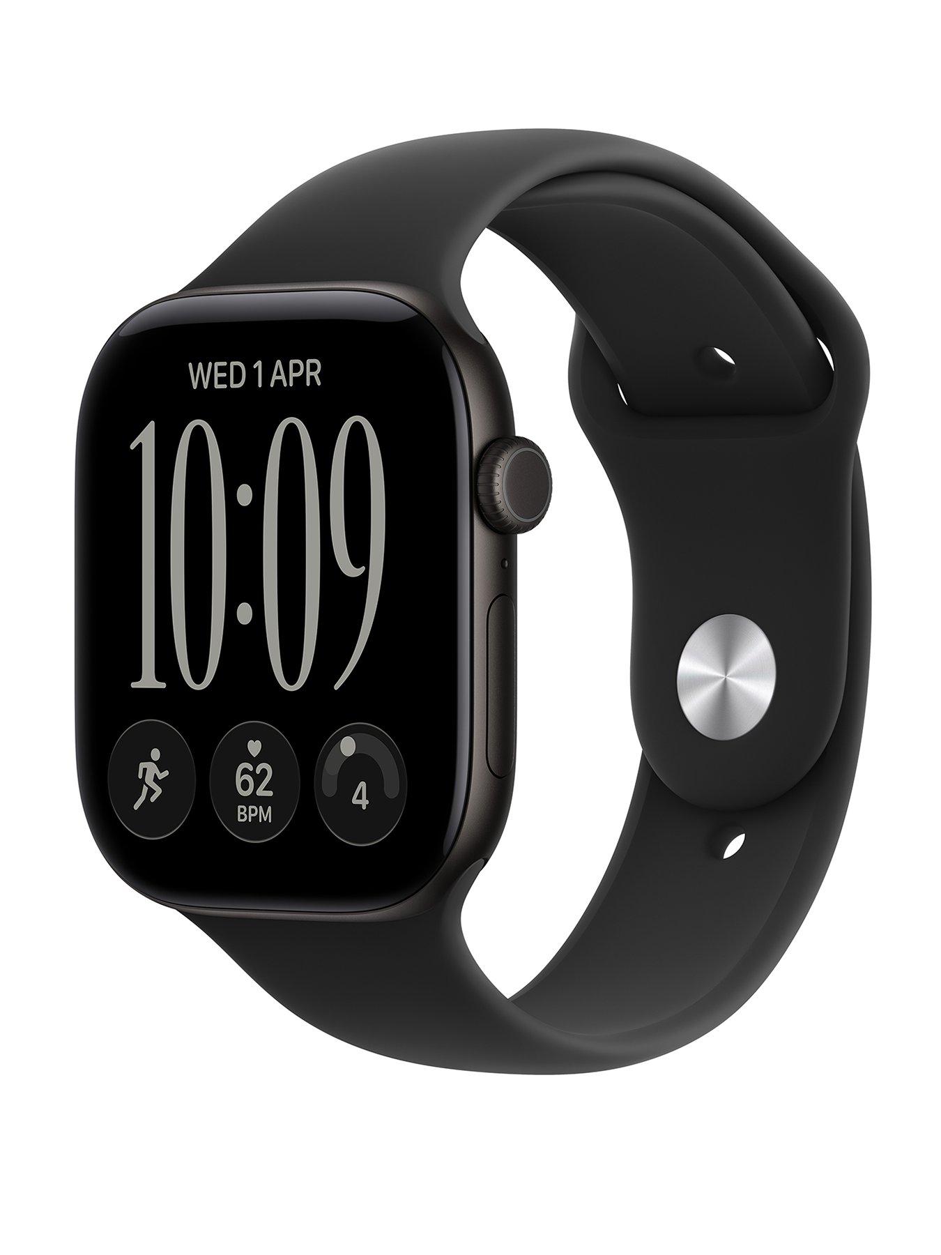 Apple Watch Series 12 (GPS) 46mm Black Aluminium Case with Black Sport Band - S/M