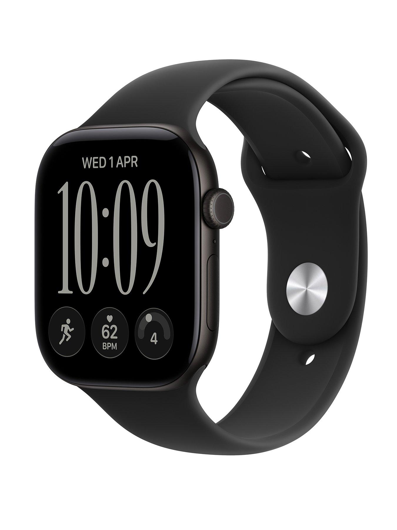 Apple Watch Series 12 (GPS) 46mm Black Aluminium Case with Black Sport Band - M/L