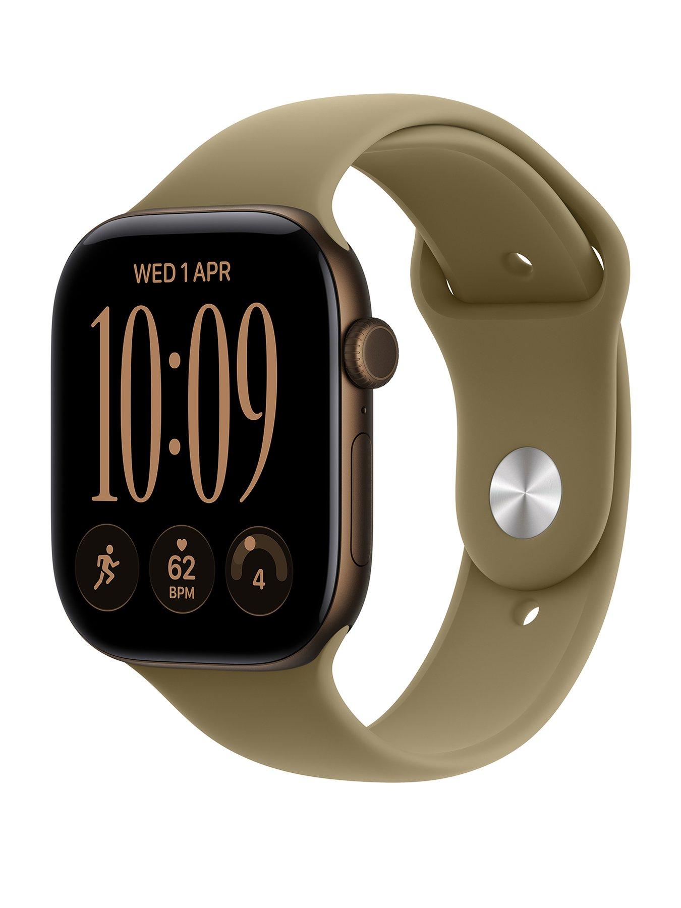 Apple Watch Series 12 (GPS) 46mm Dark Bronze Aluminium Case with Olive Sport Band - M/L
