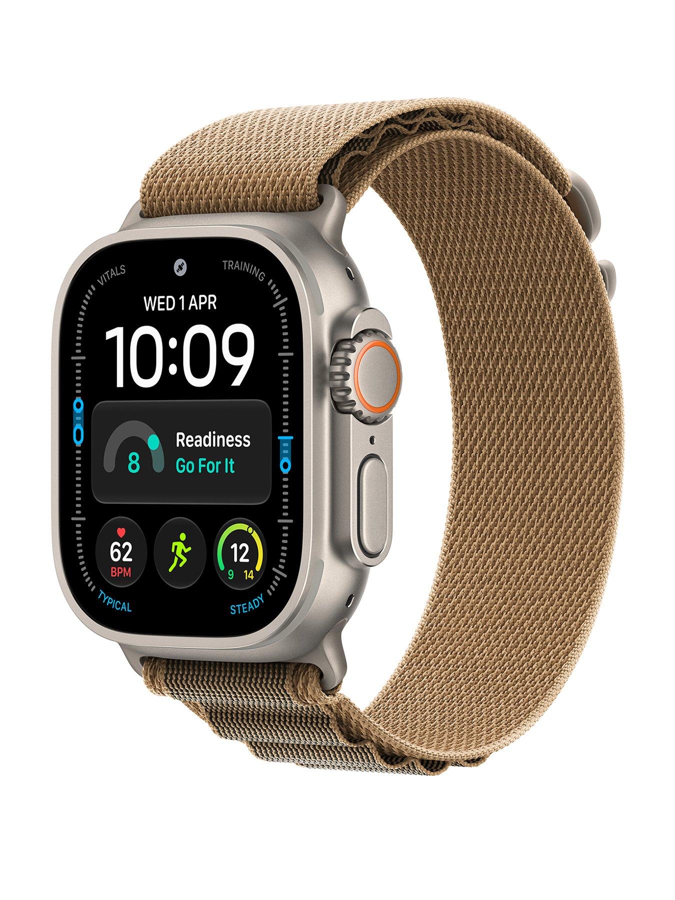 Apple Watch Ultra 4 Gps Cellular 49Mm Natural Titanium Case With Desert Alpine Loop - M, Brown,Silver/Grey - Image 6