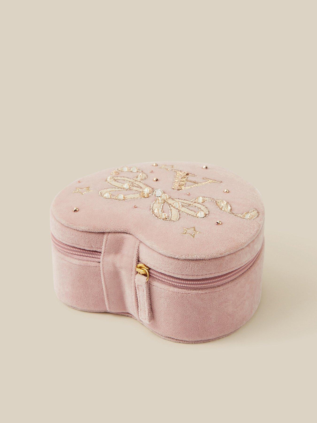 Image 2 of 5 of Monsoon Girls Initial Heart Zip Jewellery Box - Pink